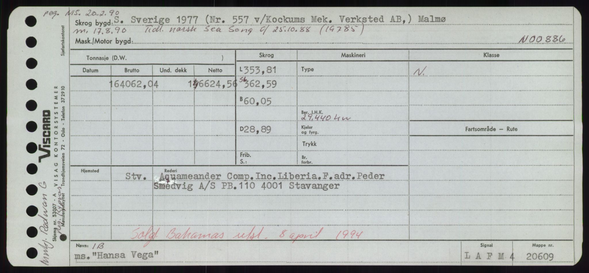 Sjøfartsdirektoratet med forløpere, Skipsmålingen, RA/S-1627/H/Hd/L0014: Fartøy, H-Havl, p. 253