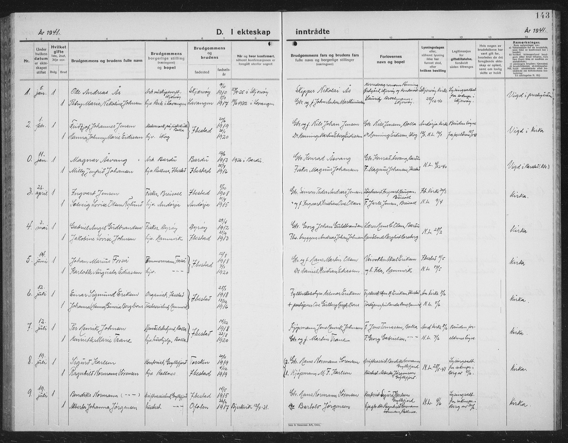 Ibestad sokneprestembete, SATØ/S-0077/H/Ha/Hab/L0011klokker: Parish register (copy) no. 11, 1930-1942, p. 143