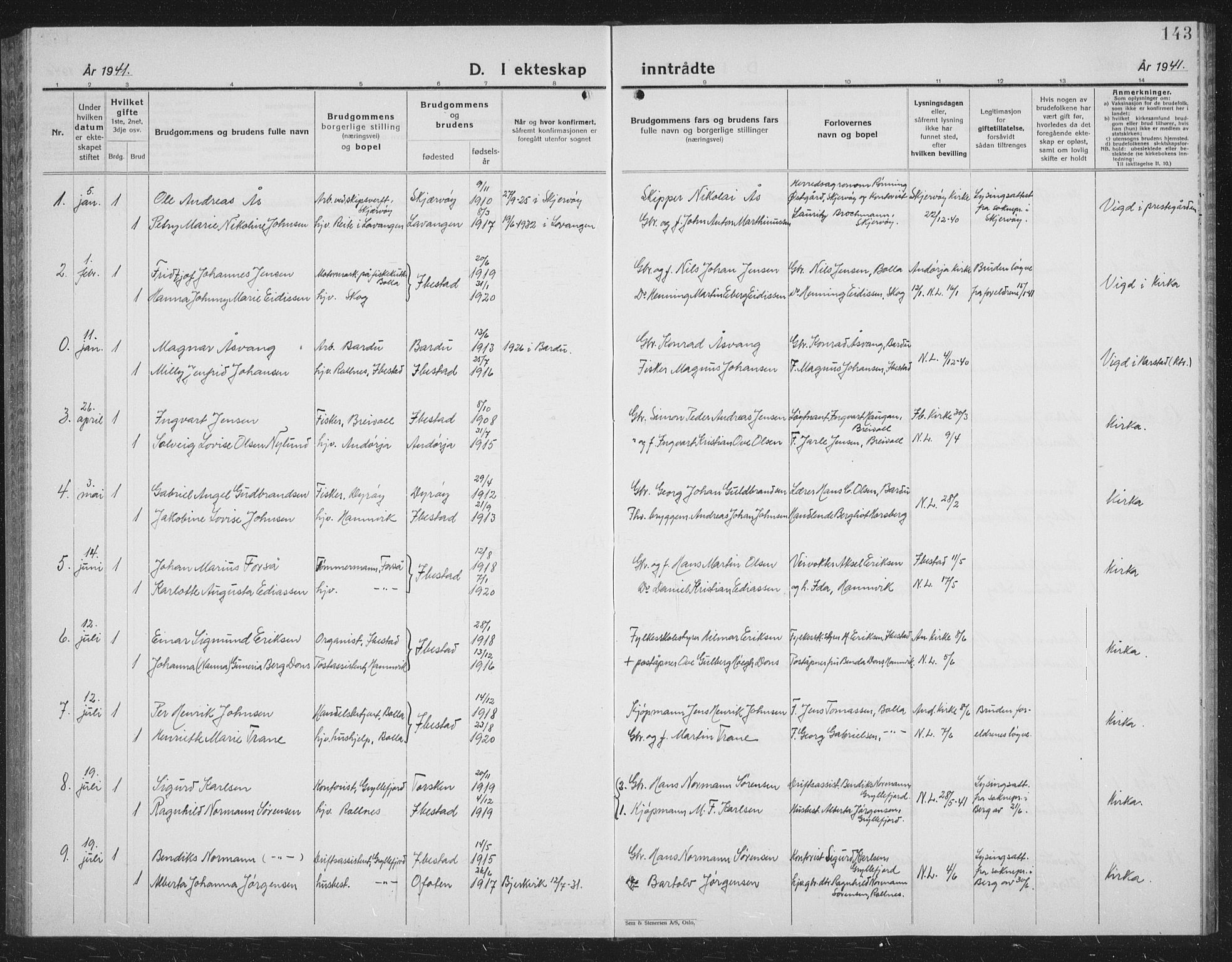 Ibestad sokneprestembete, AV/SATØ-S-0077/H/Ha/Hab/L0011klokker: Parish register (copy) no. 11, 1930-1942, p. 143