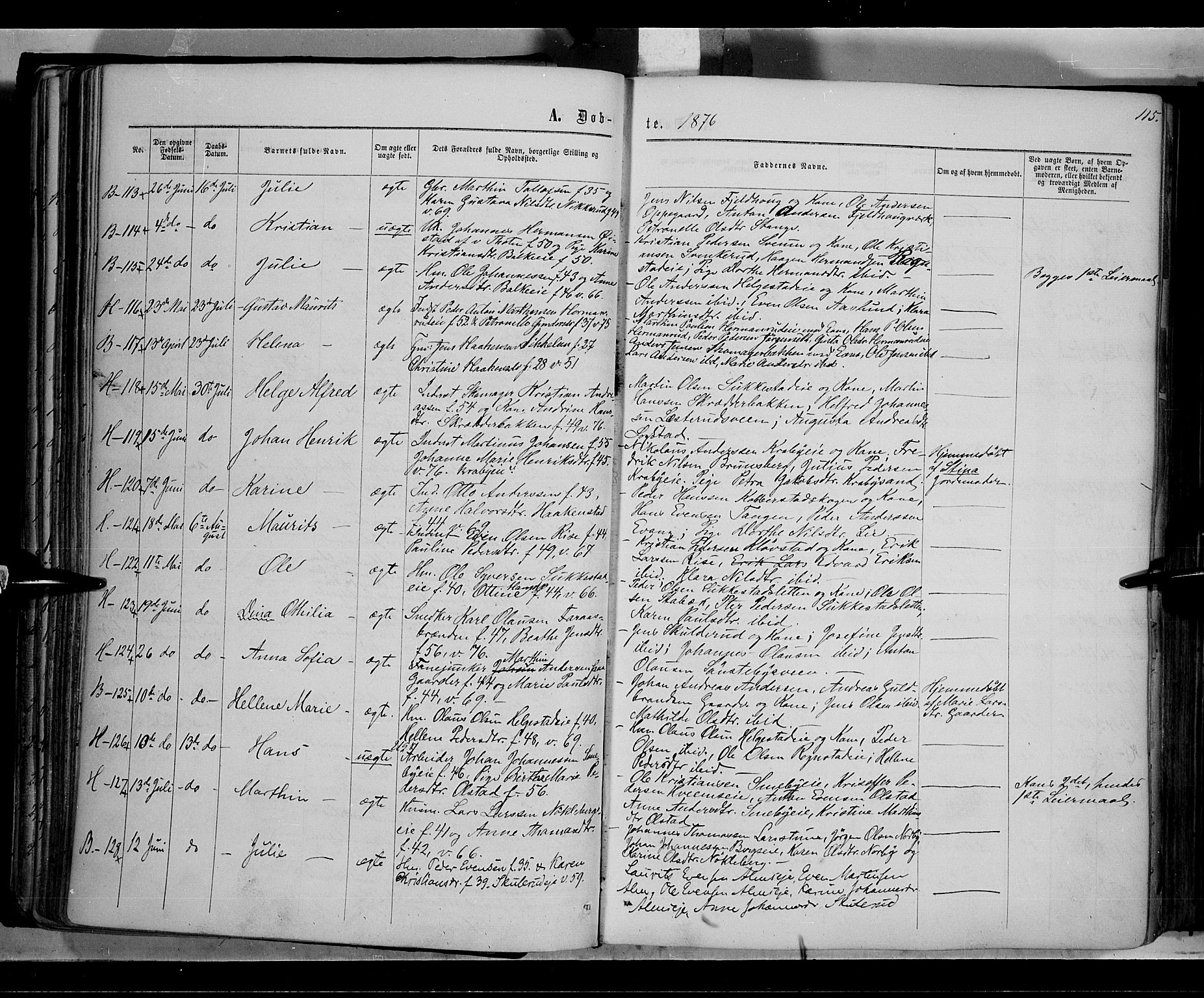 Østre Toten prestekontor, AV/SAH-PREST-104/H/Ha/Haa/L0005: Parish register (official) no. 5, 1866-1877, p. 115