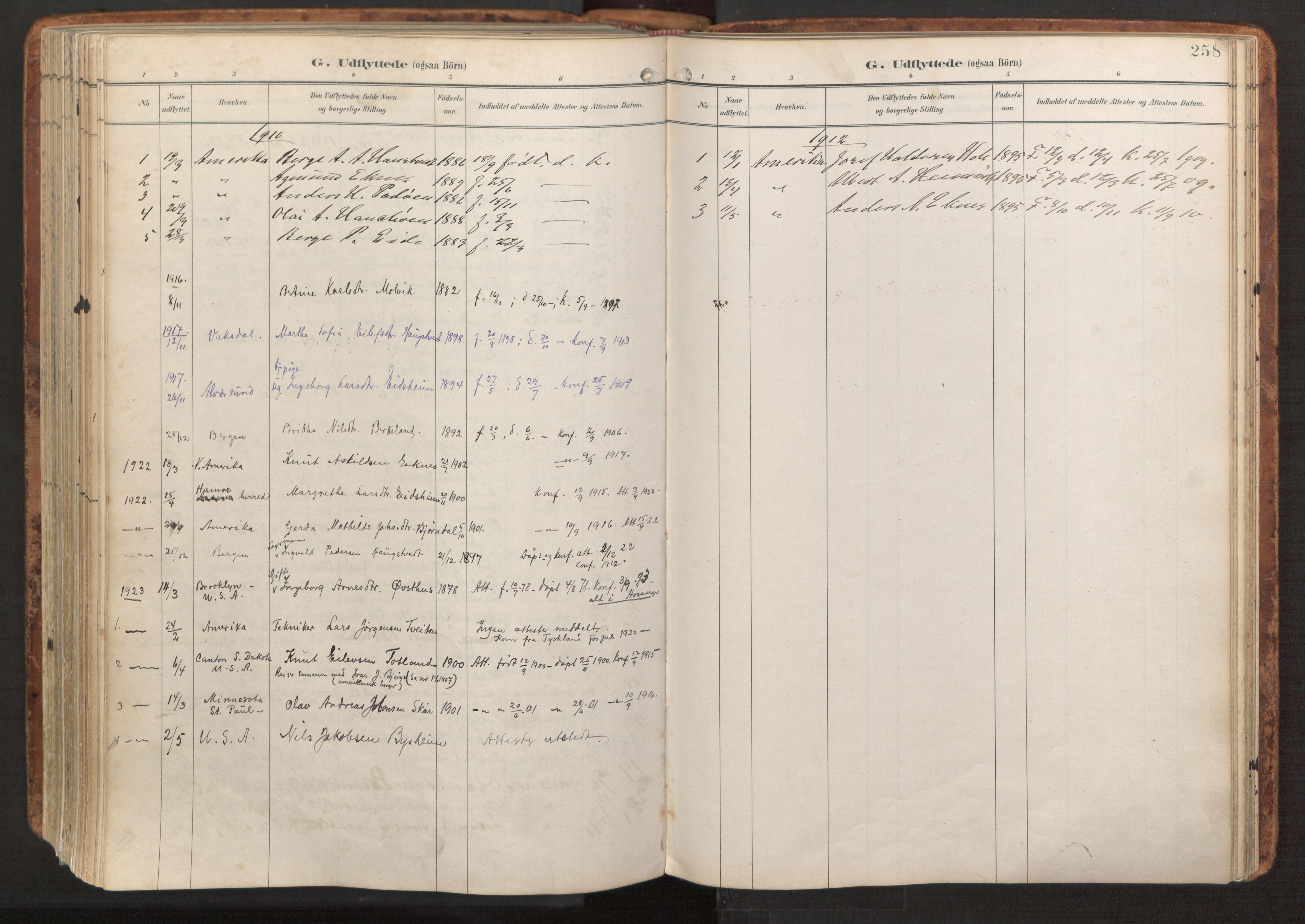 Hosanger sokneprestembete, AV/SAB-A-75801/H/Haa: Parish register (official) no. B 2, 1897-1923, p. 258