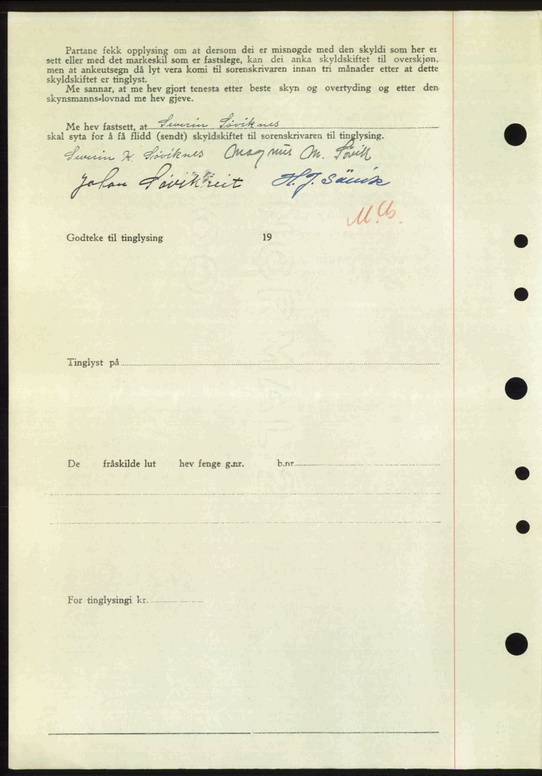 Nordre Sunnmøre sorenskriveri, AV/SAT-A-0006/1/2/2C/2Ca: Mortgage book no. A23, 1946-1947, Diary no: : 139/1947