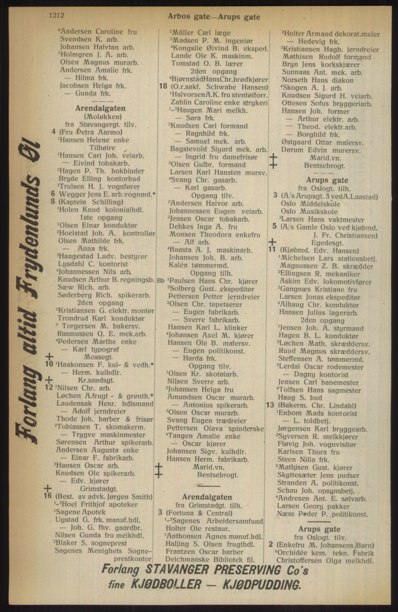 Kristiania/Oslo adressebok, PUBL/-, 1914, p. 1212