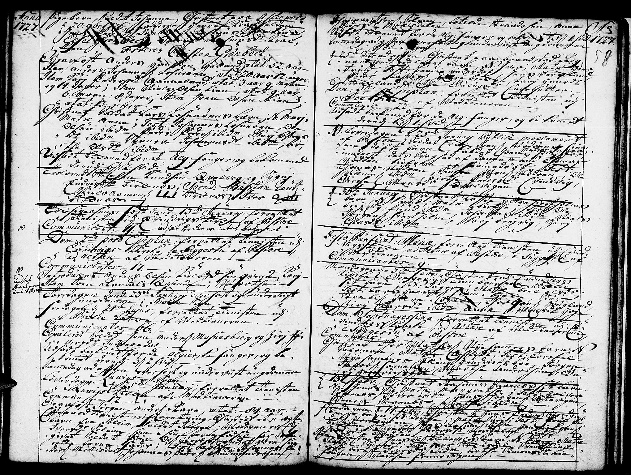 Gulen sokneprestembete, AV/SAB-A-80201/H/Haa/Haaa/L0008: Parish register (official) no. A 8, 1723-1728, p. 58