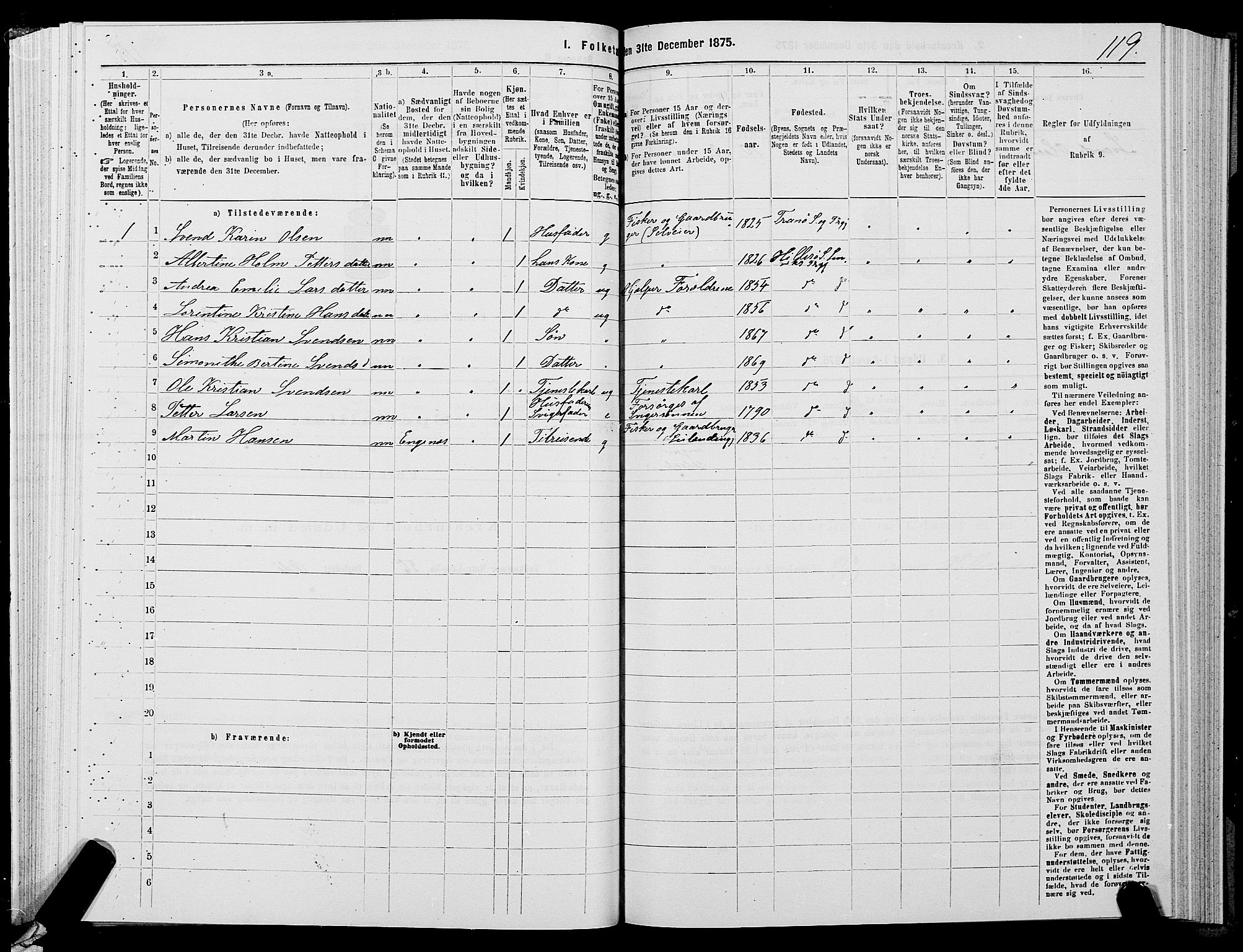 SATØ, 1875 census for 1931P Lenvik, 1875, p. 4119