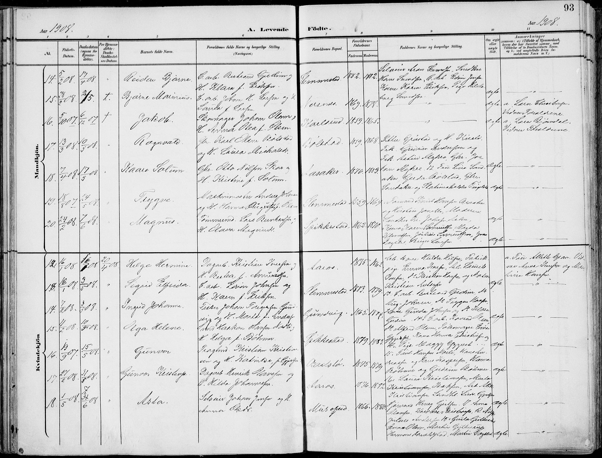 Røyken kirkebøker, AV/SAKO-A-241/F/Fa/L0009: Parish register (official) no. 9, 1898-1911, p. 93