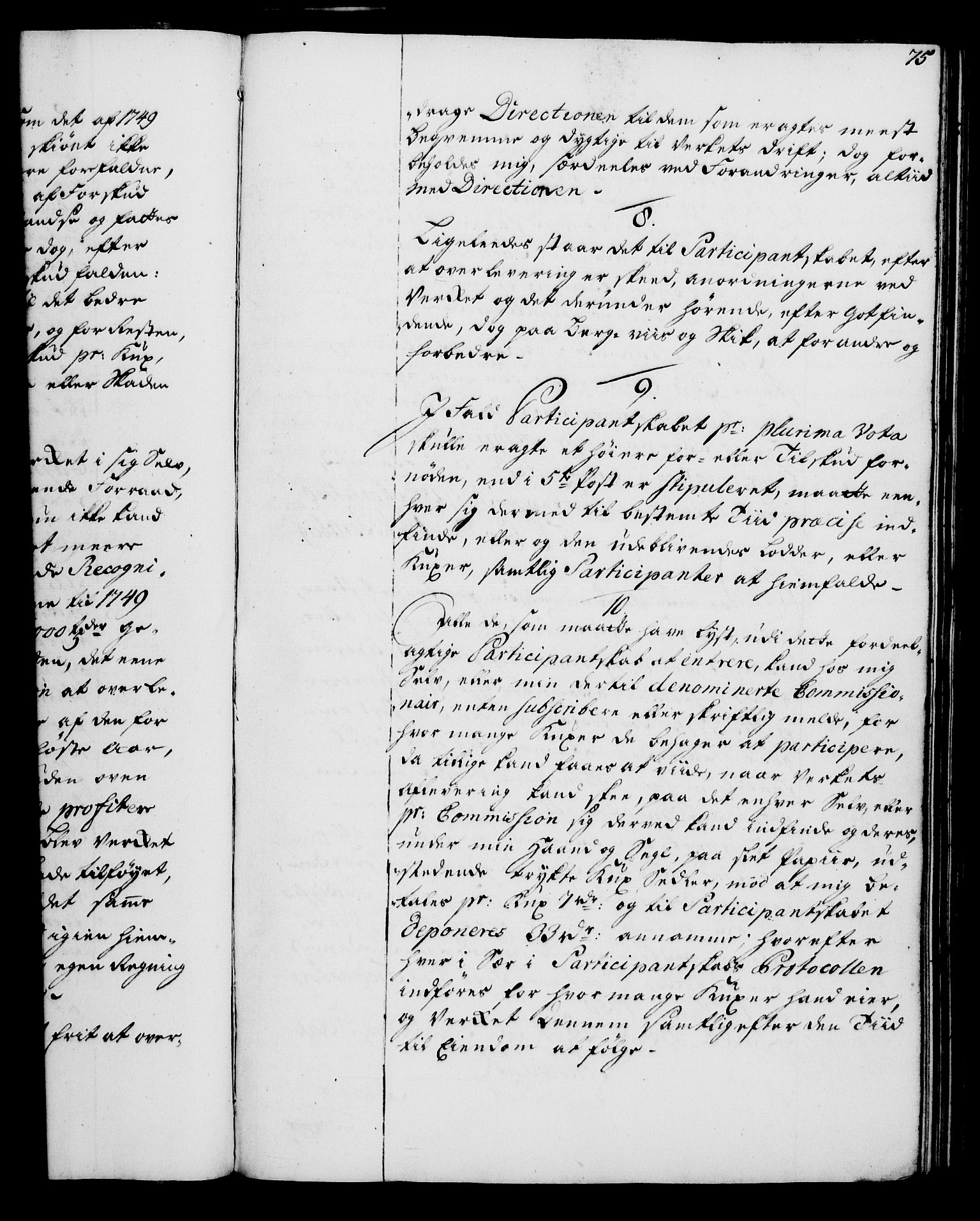Rentekammeret, Kammerkanselliet, RA/EA-3111/G/Gg/Gga/L0006: Norsk ekspedisjonsprotokoll med register (merket RK 53.6), 1749-1759, p. 75