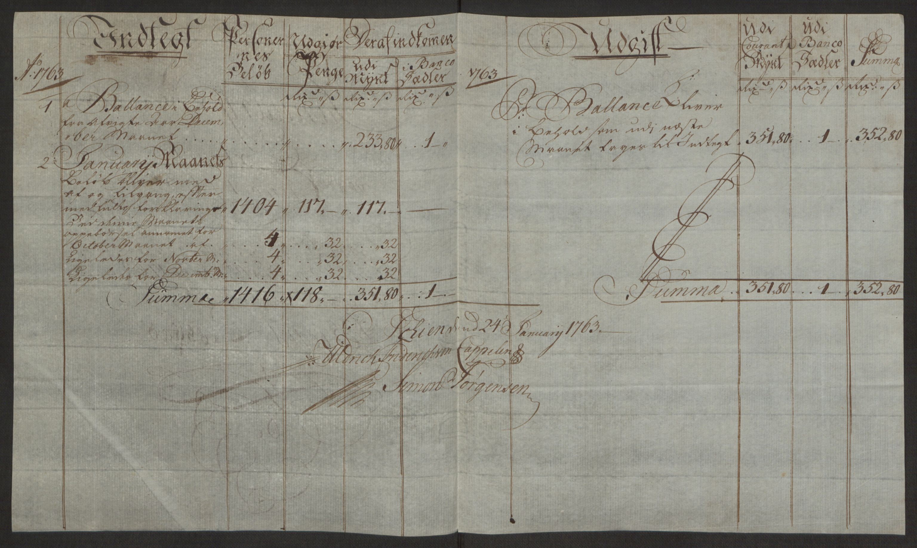 Rentekammeret inntil 1814, Reviderte regnskaper, Byregnskaper, AV/RA-EA-4066/R/Rj/L0198/0001: [J4] Kontribusjonsregnskap / Ekstraskatt, 1762-1768, p. 111