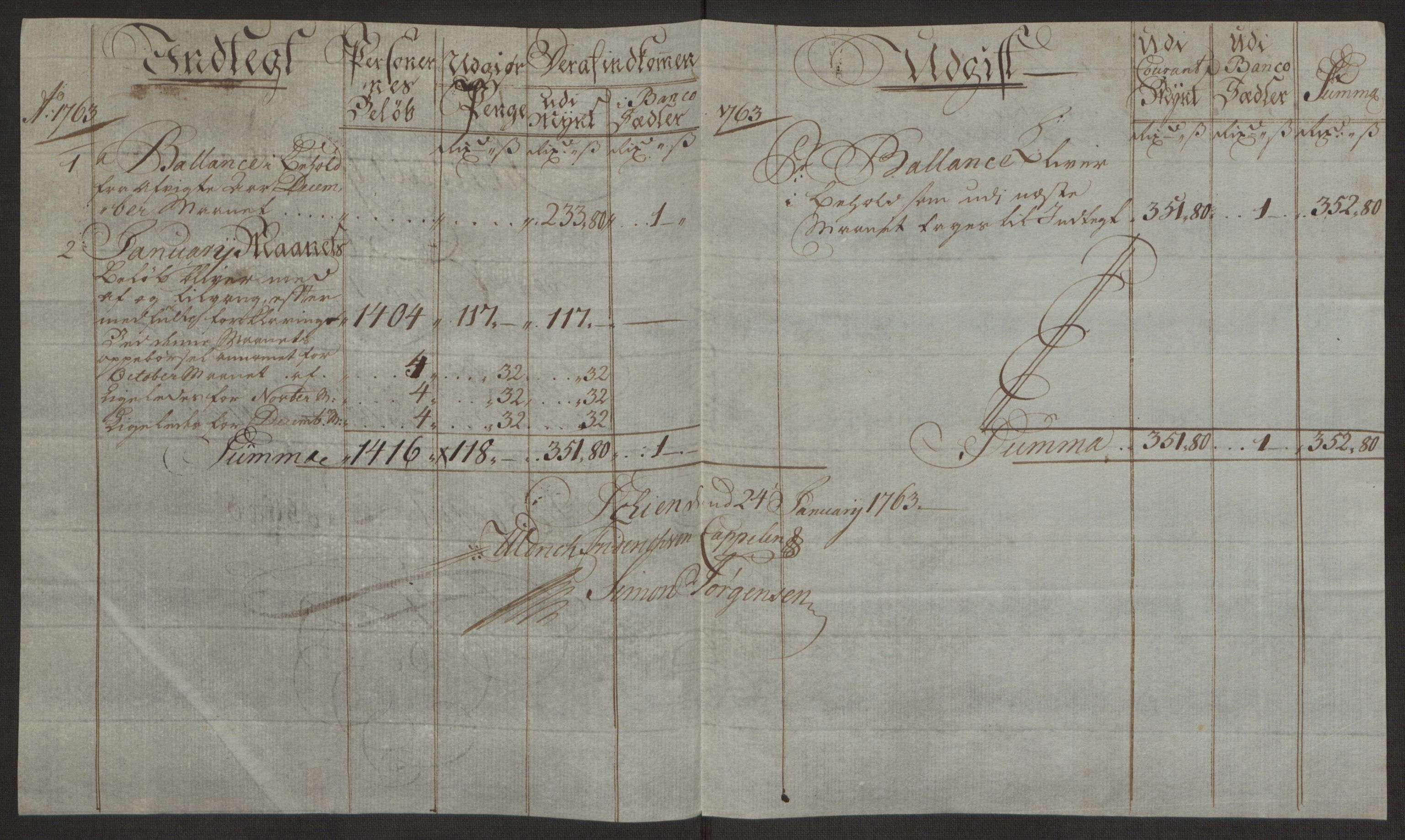 Rentekammeret inntil 1814, Reviderte regnskaper, Byregnskaper, RA/EA-4066/R/Rj/L0198/0001: [J4] Kontribusjonsregnskap / Ekstraskatt, 1762-1768, p. 111