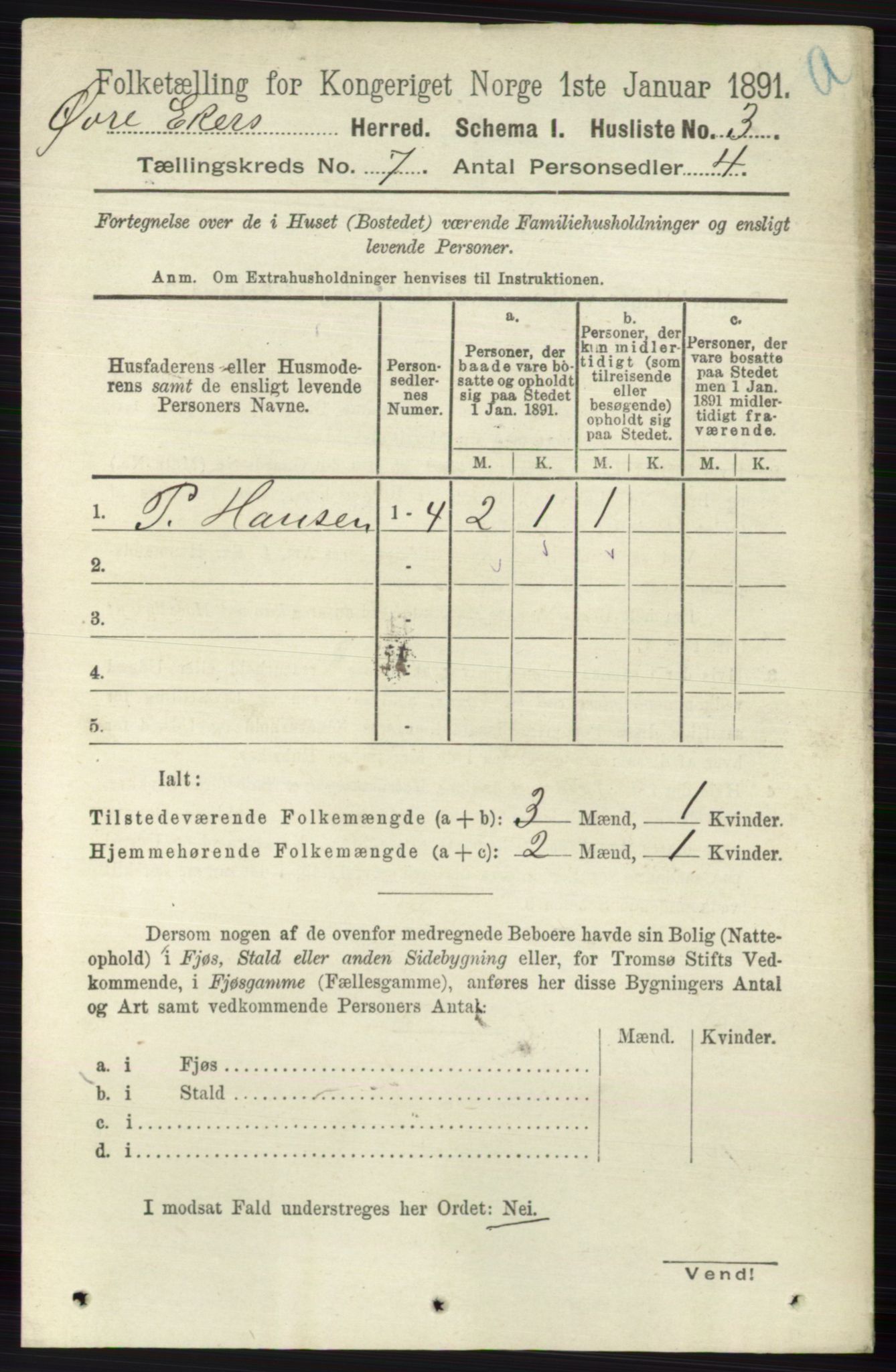 RA, 1891 census for 0624 Øvre Eiker, 1891, p. 2542