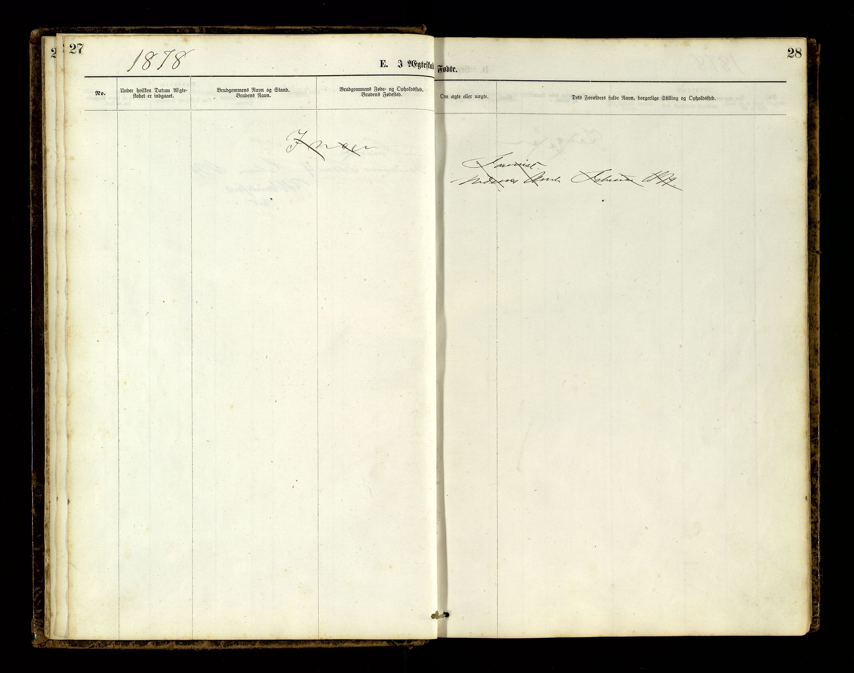 Den evangelisk-lutherske frimenighet, Risør, SAK/1292-0007/F/Fa/L0001: Dissenter register no. F 17, 1877-1892, p. 27-28