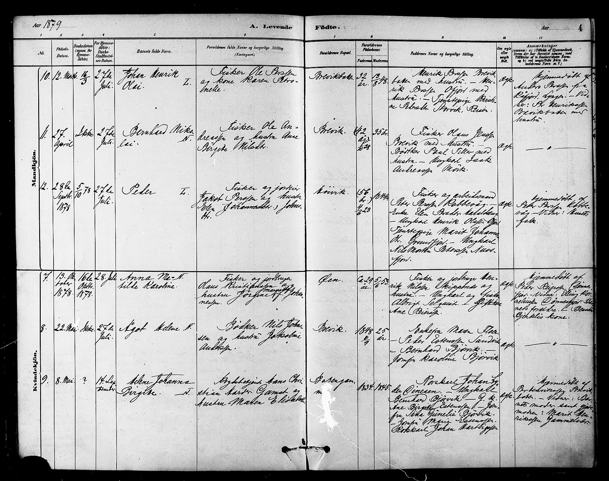 Loppa sokneprestkontor, AV/SATØ-S-1339/H/Ha/L0007kirke: Parish register (official) no. 7, 1879-1889, p. 4