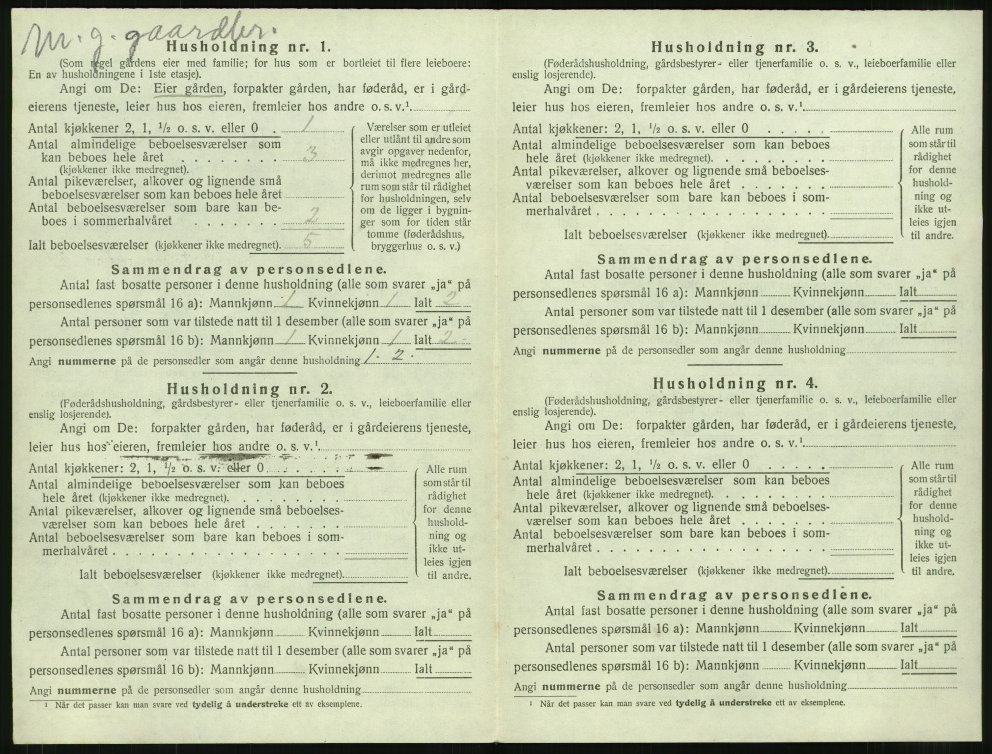 SAT, 1920 census for Vestnes, 1920, p. 1066