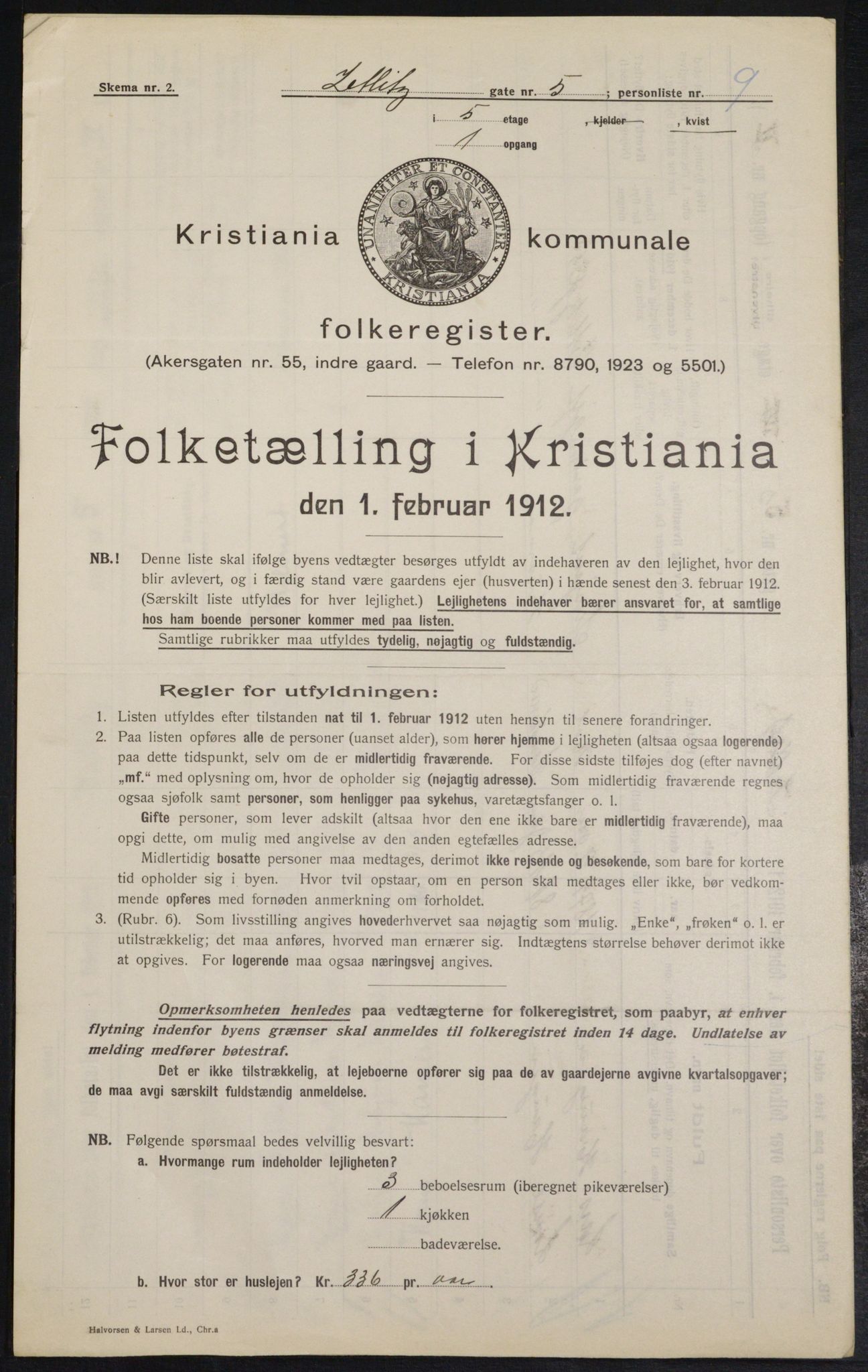 OBA, Municipal Census 1912 for Kristiania, 1912, p. 128675