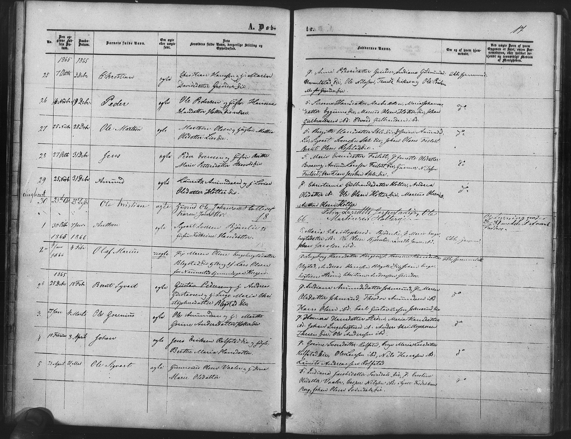 Nes prestekontor Kirkebøker, AV/SAO-A-10410/F/Fb/L0001: Parish register (official) no. II 1, 1859-1882, p. 17