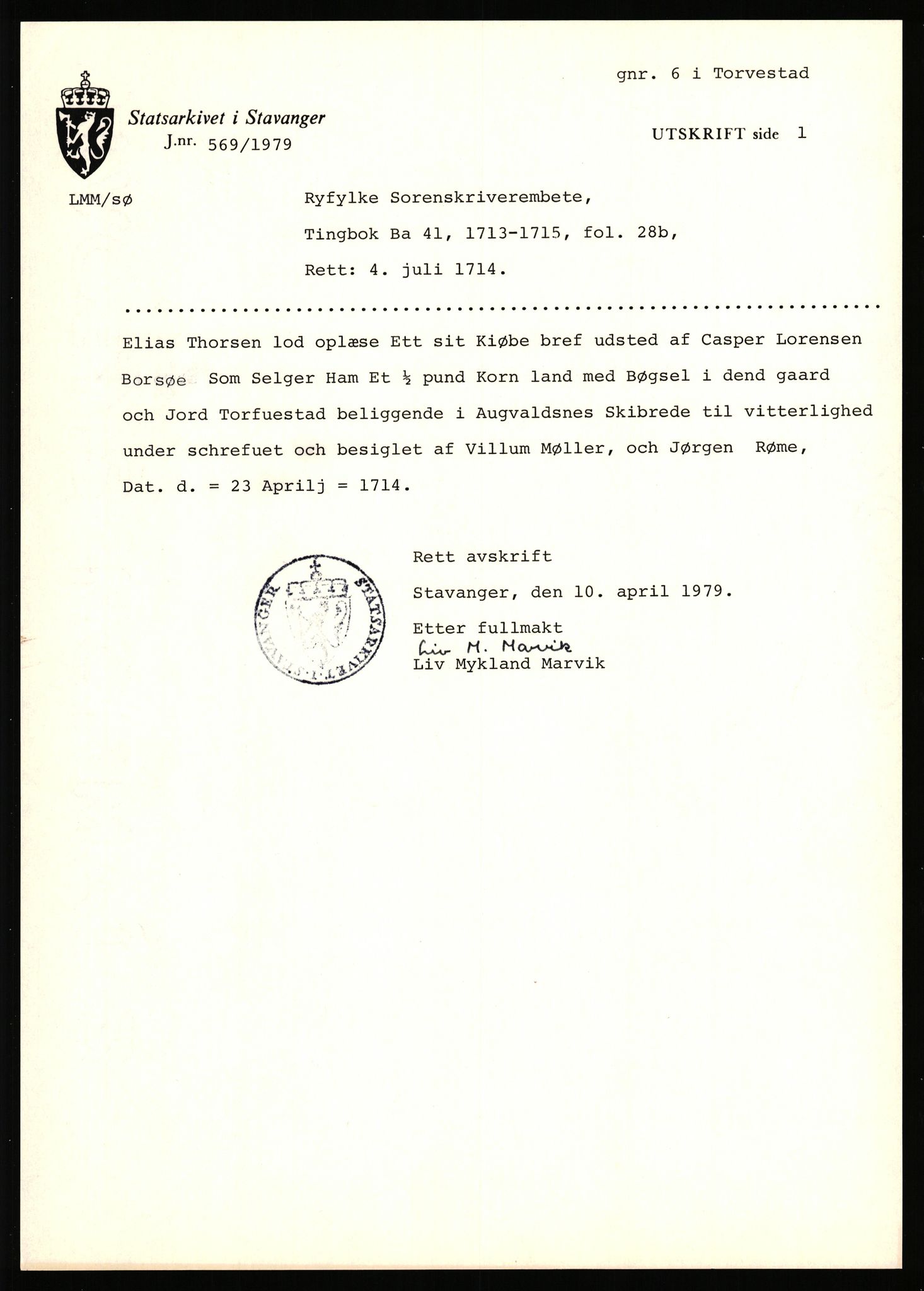 Statsarkivet i Stavanger, AV/SAST-A-101971/03/Y/Yj/L0088: Avskrifter sortert etter gårdsnavn: Todneim - Tuestad, 1750-1930, p. 273