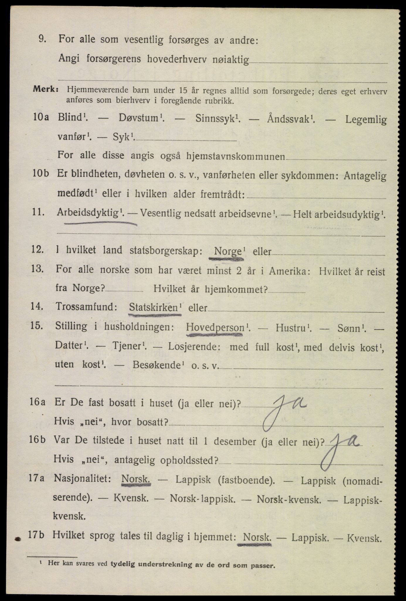 SAT, 1920 census for Evenes, 1920, p. 6531