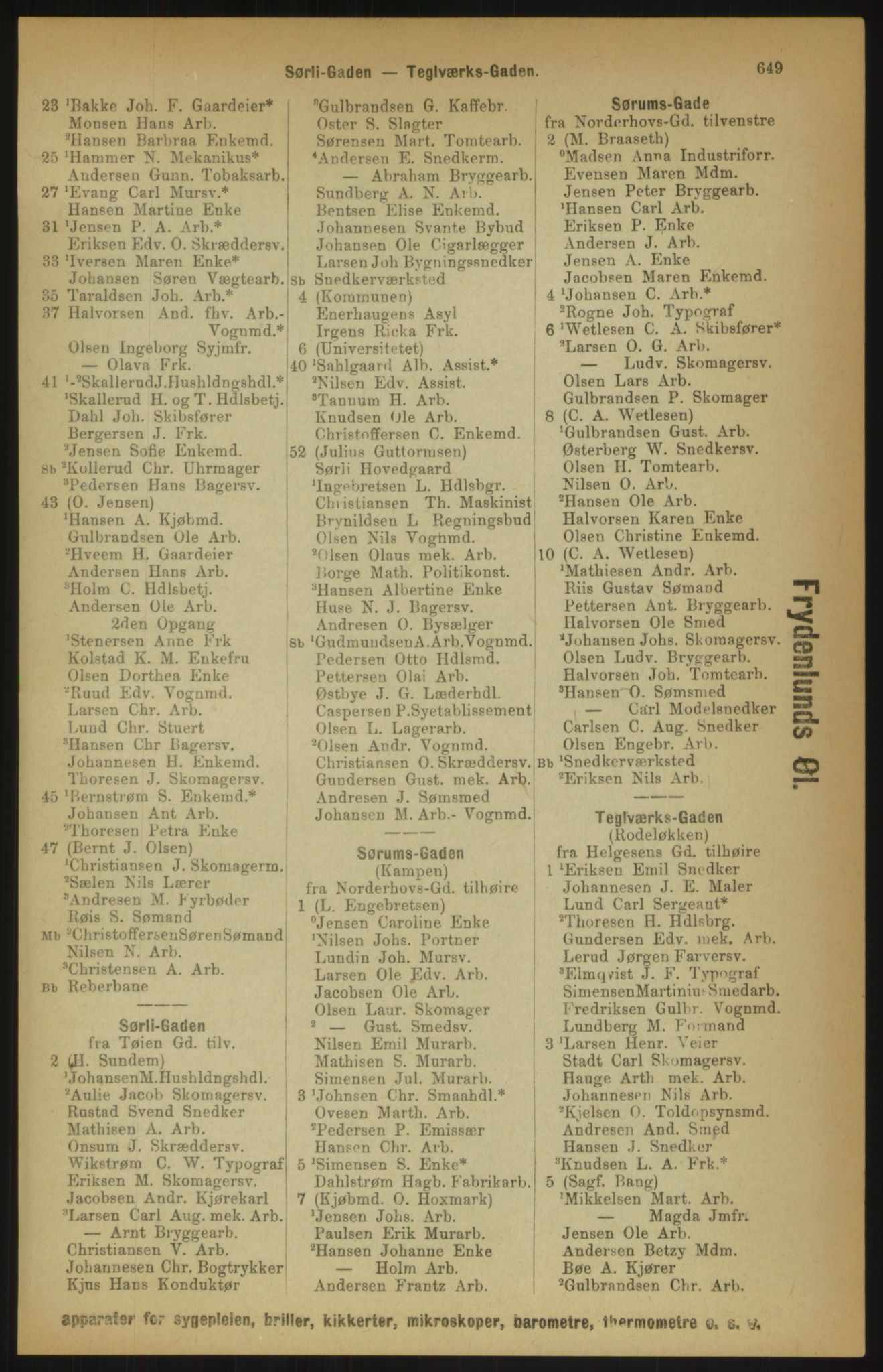 Kristiania/Oslo adressebok, PUBL/-, 1891, p. 649