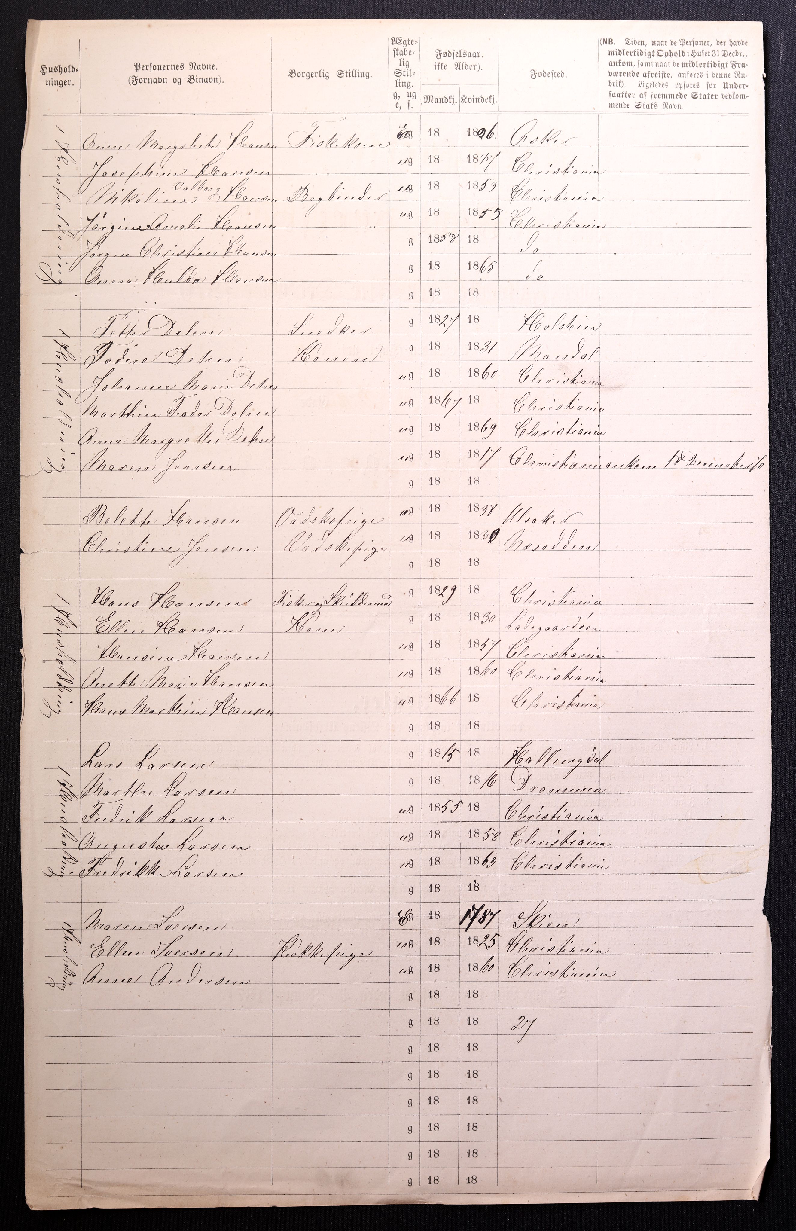 RA, 1870 census for 0301 Kristiania, 1870, p. 2269