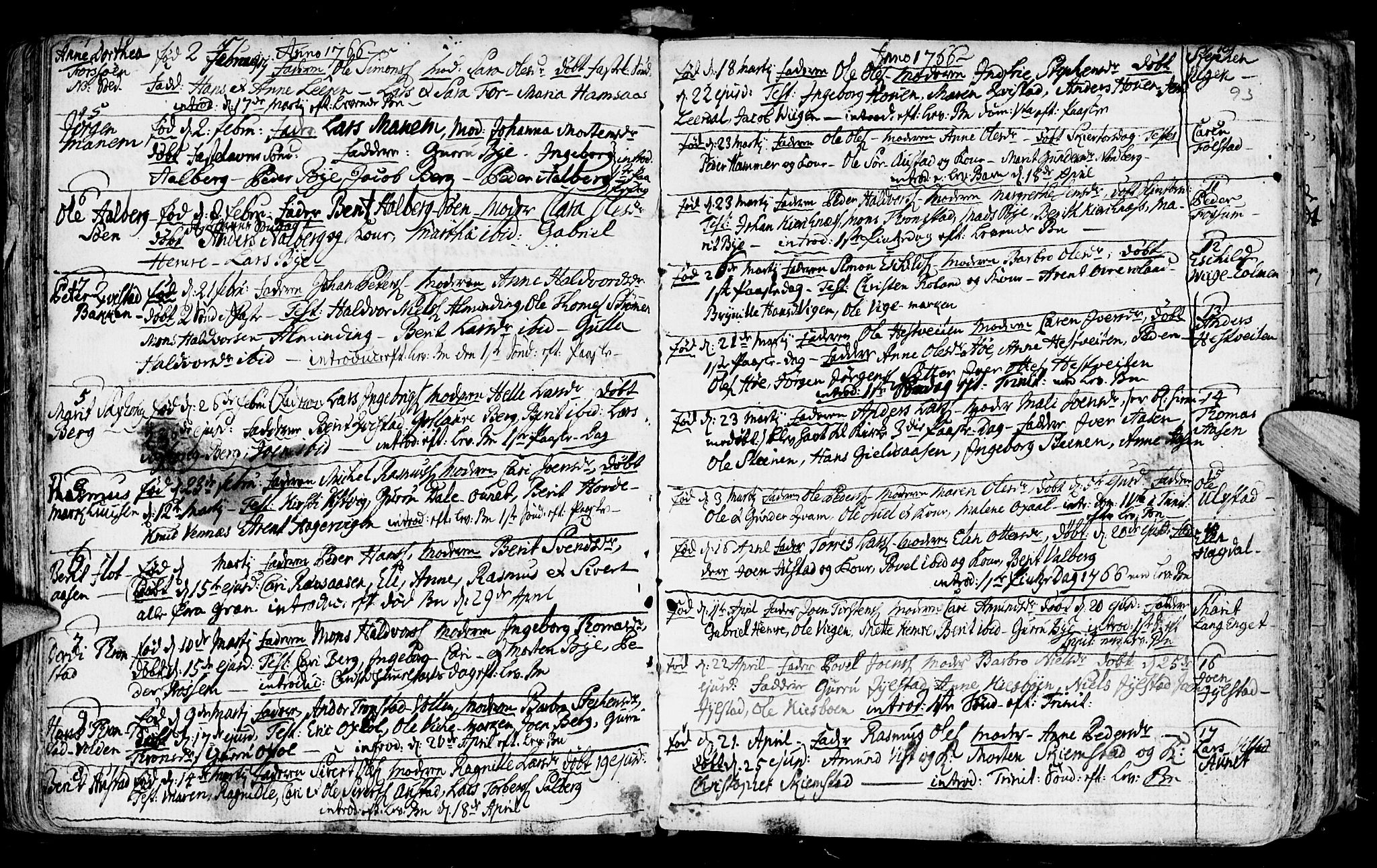 Ministerialprotokoller, klokkerbøker og fødselsregistre - Nord-Trøndelag, SAT/A-1458/730/L0273: Parish register (official) no. 730A02, 1762-1802, p. 93
