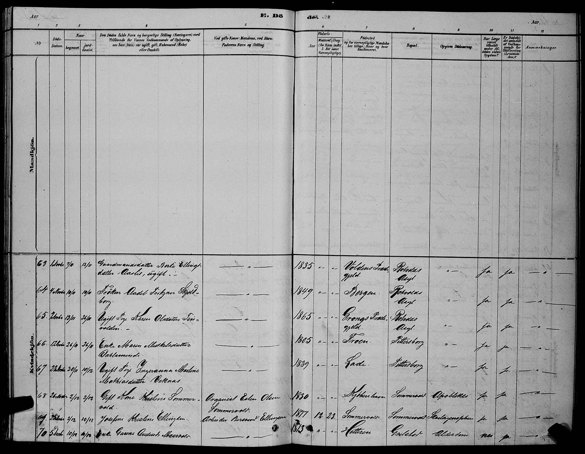 Ministerialprotokoller, klokkerbøker og fødselsregistre - Sør-Trøndelag, AV/SAT-A-1456/606/L0312: Parish register (copy) no. 606C08, 1878-1894