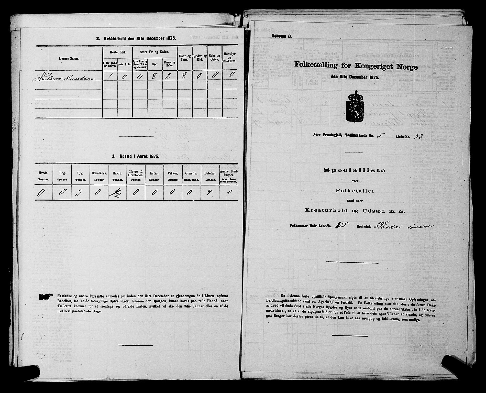 SAKO, 1875 census for 0633P Nore, 1875, p. 633