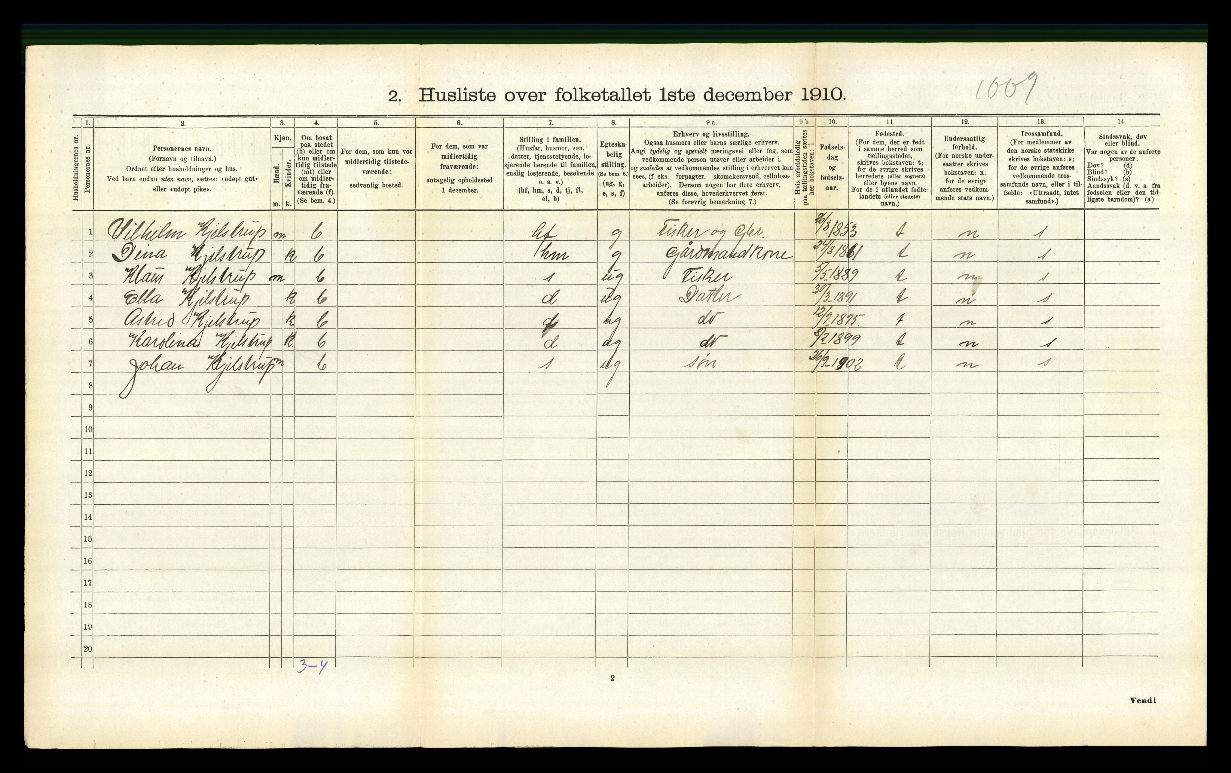 RA, 1910 census for Steigen, 1910, p. 596