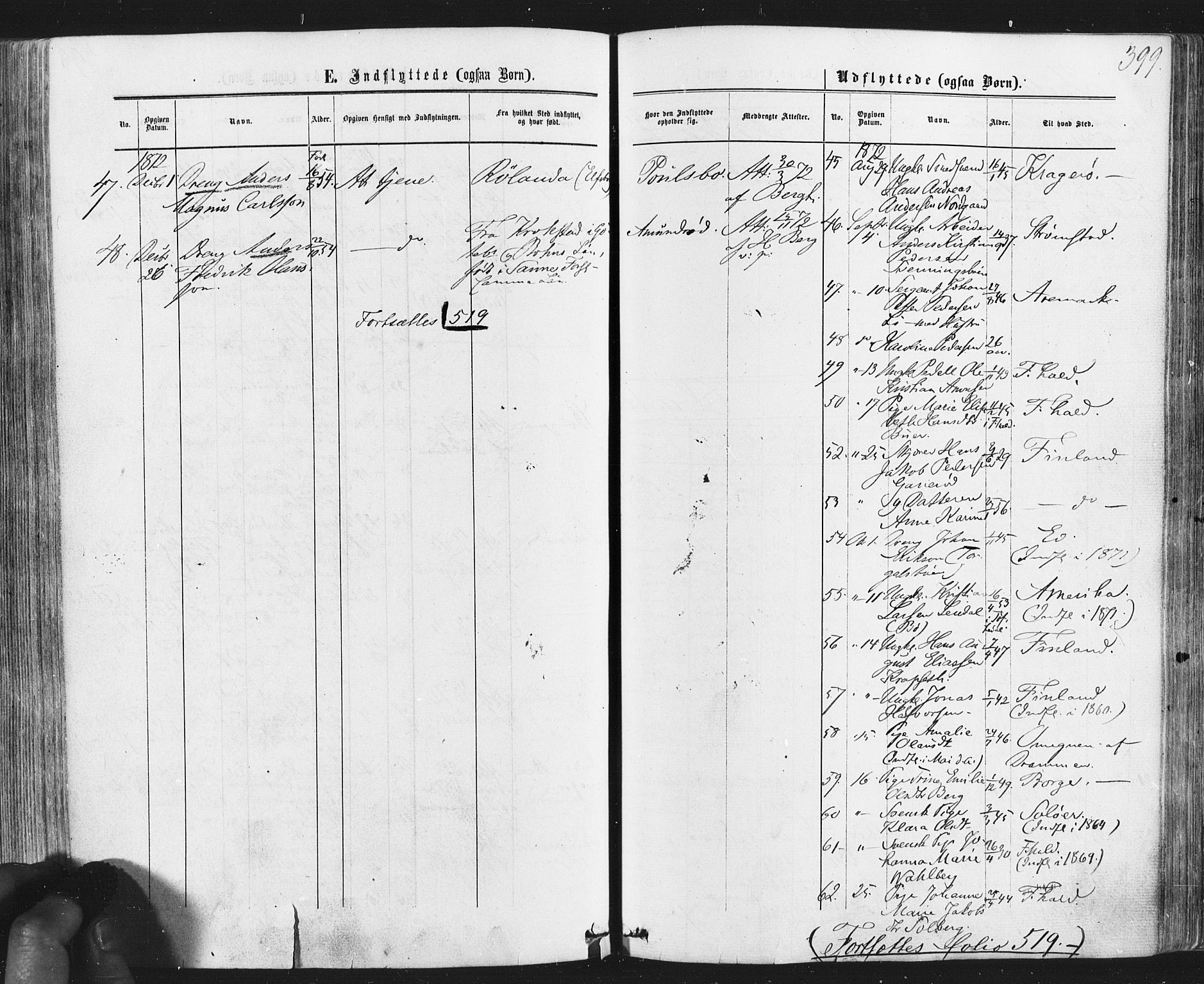 Idd prestekontor Kirkebøker, SAO/A-10911/F/Fc/L0005: Parish register (official) no. III 5, 1861-1877, p. 399