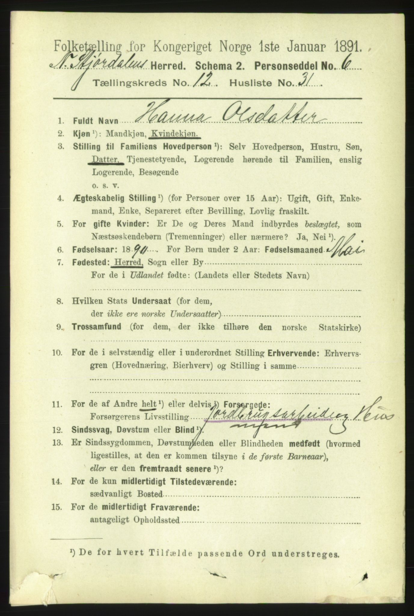 RA, 1891 census for 1714 Nedre Stjørdal, 1891, p. 6173