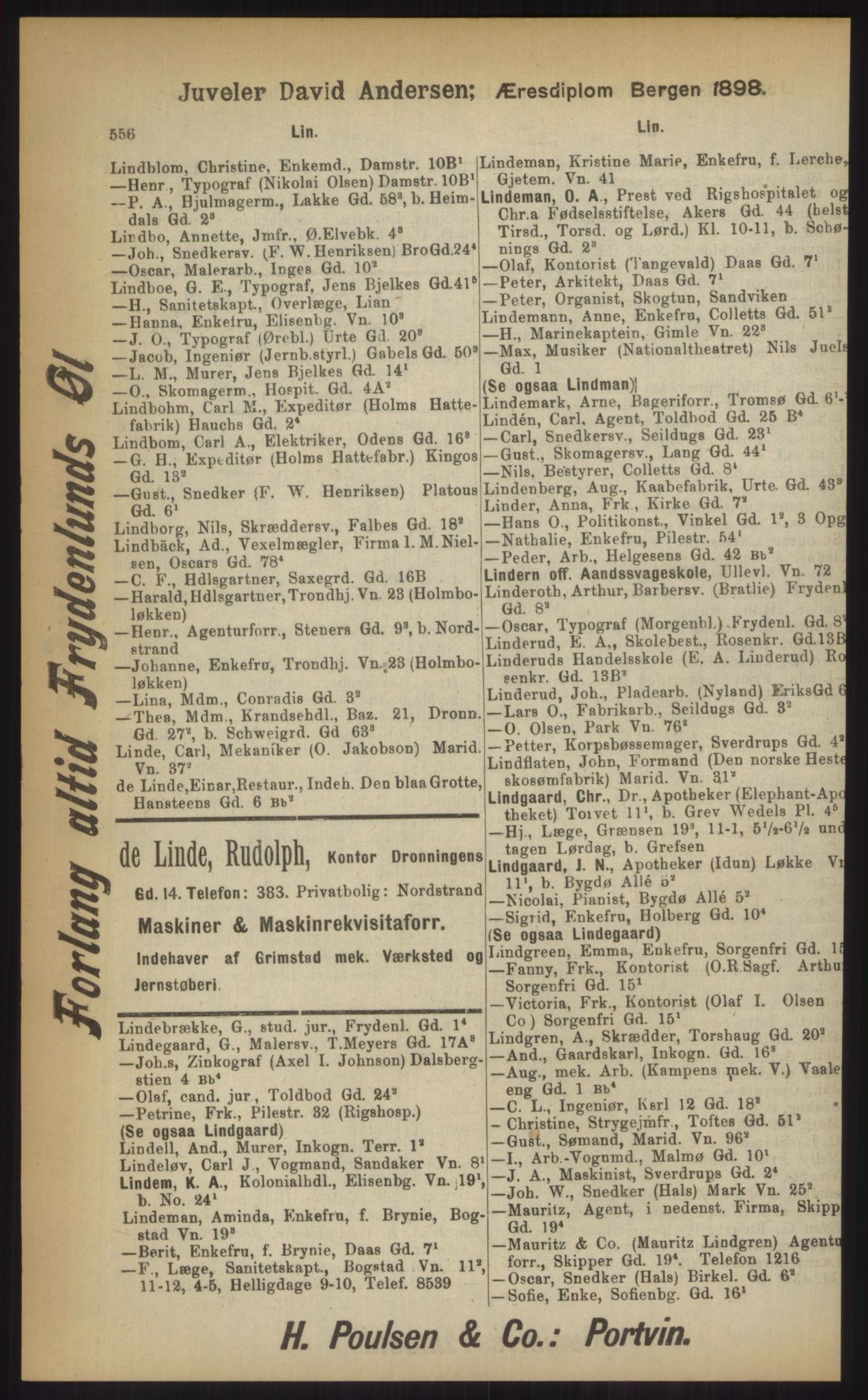 Kristiania/Oslo adressebok, PUBL/-, 1903, p. 556