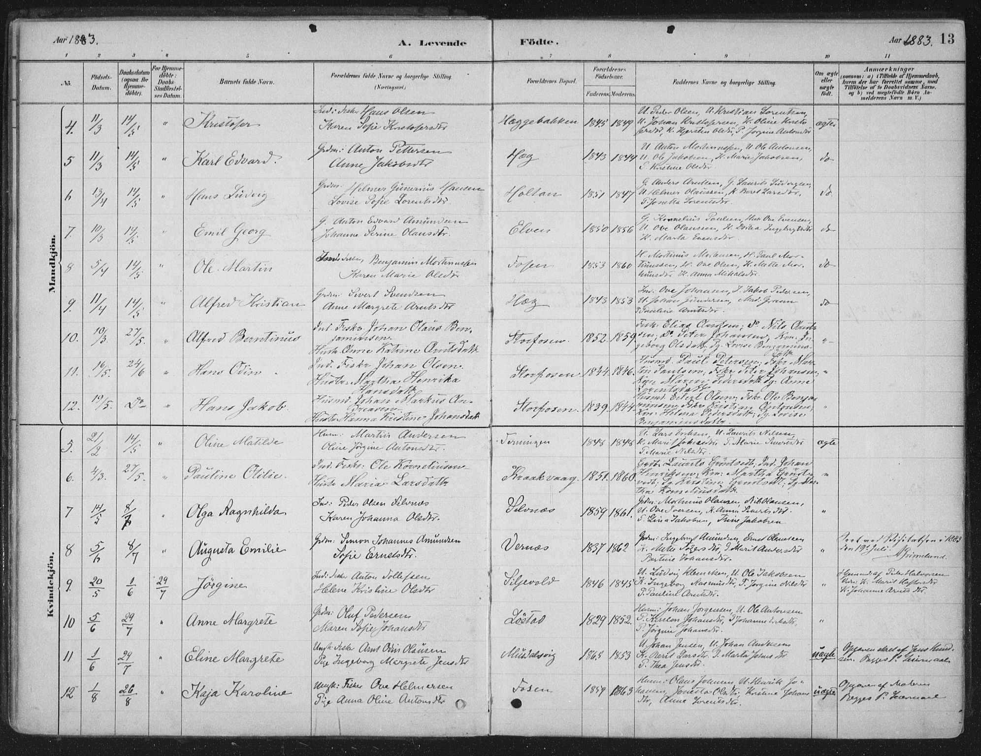 Ministerialprotokoller, klokkerbøker og fødselsregistre - Sør-Trøndelag, SAT/A-1456/662/L0755: Parish register (official) no. 662A01, 1879-1905, p. 13