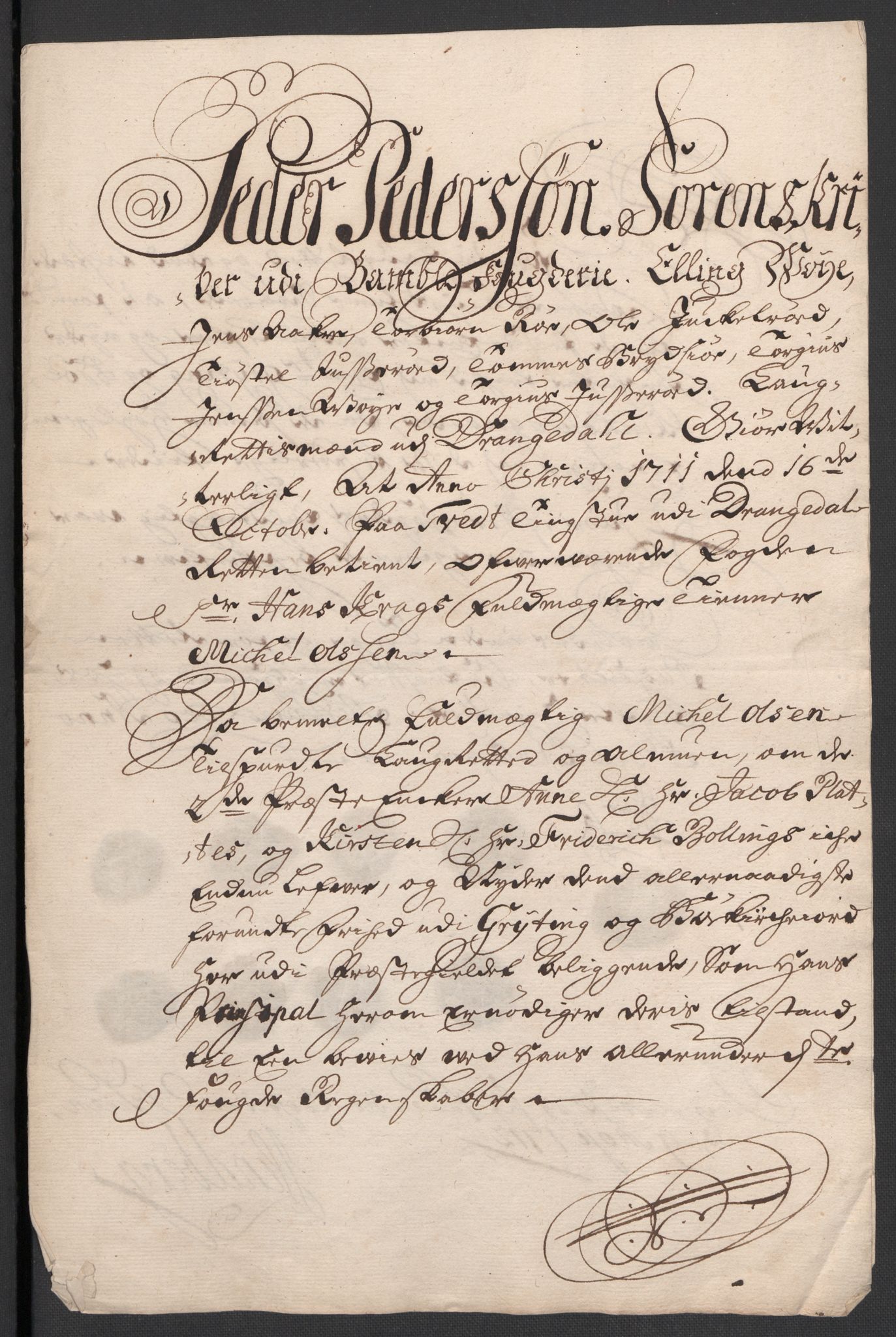 Rentekammeret inntil 1814, Reviderte regnskaper, Fogderegnskap, AV/RA-EA-4092/R36/L2120: Fogderegnskap Øvre og Nedre Telemark og Bamble, 1711, p. 328