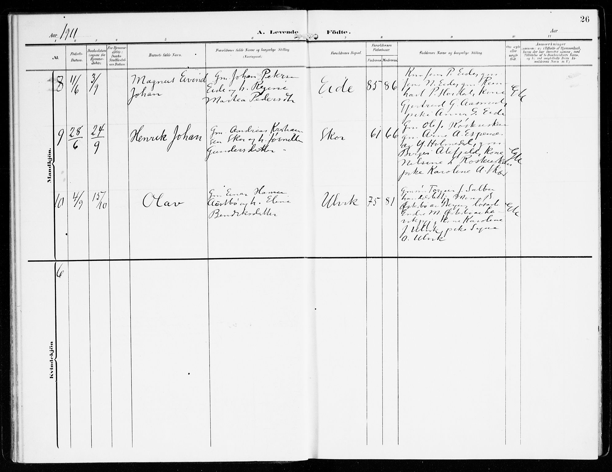 Hyllestad sokneprestembete, AV/SAB-A-80401: Parish register (official) no. D 2, 1905-1919, p. 26