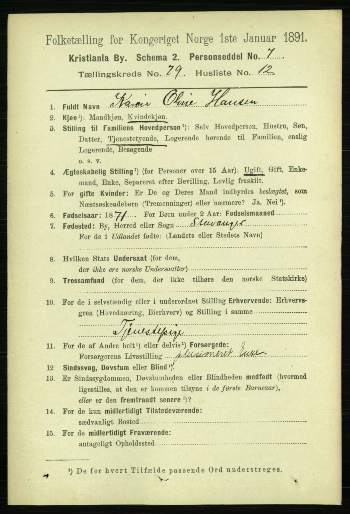 RA, 1891 census for 0301 Kristiania, 1891, p. 41238