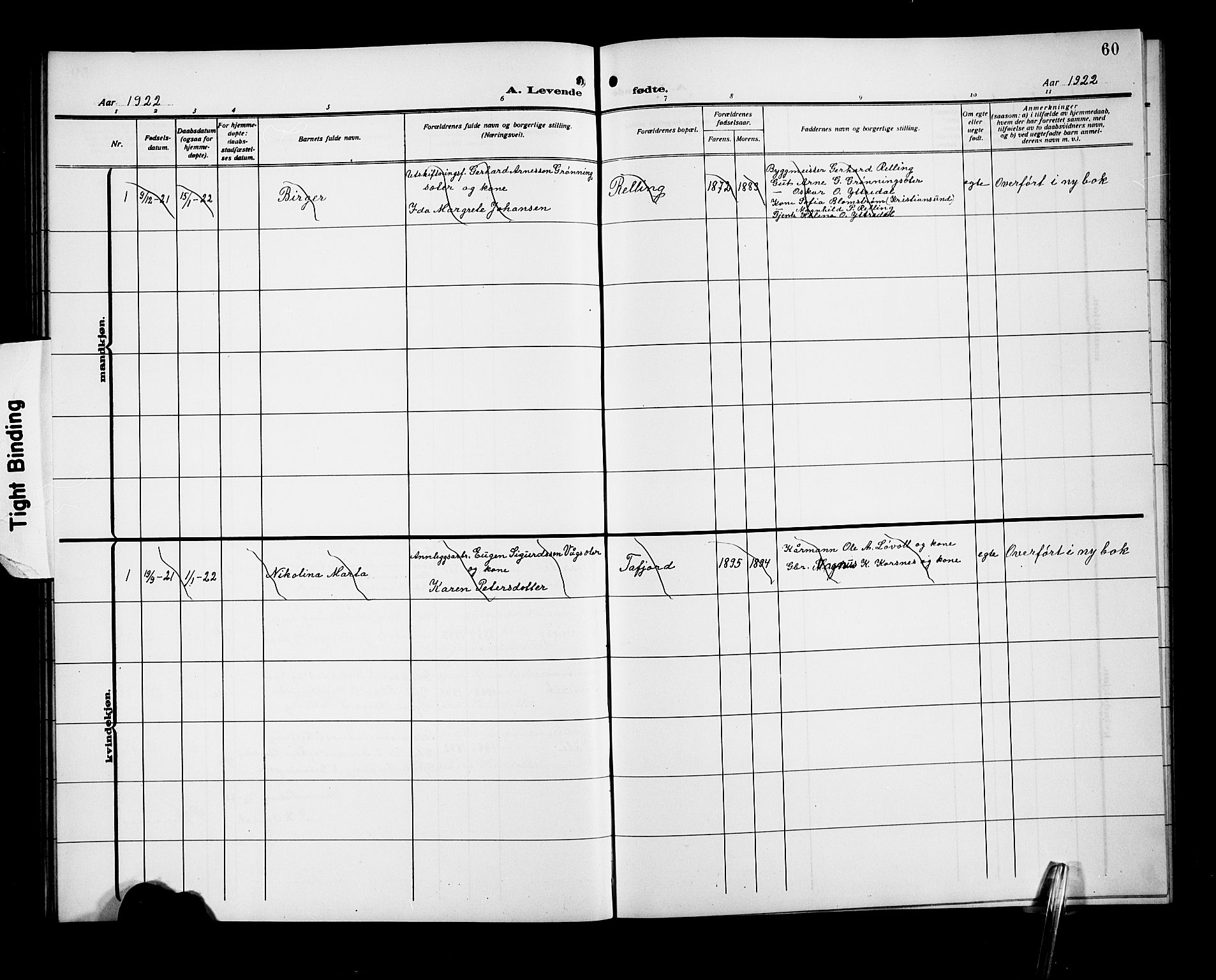 Ministerialprotokoller, klokkerbøker og fødselsregistre - Møre og Romsdal, SAT/A-1454/519/L0265: Parish register (copy) no. 519C06, 1911-1921, p. 60