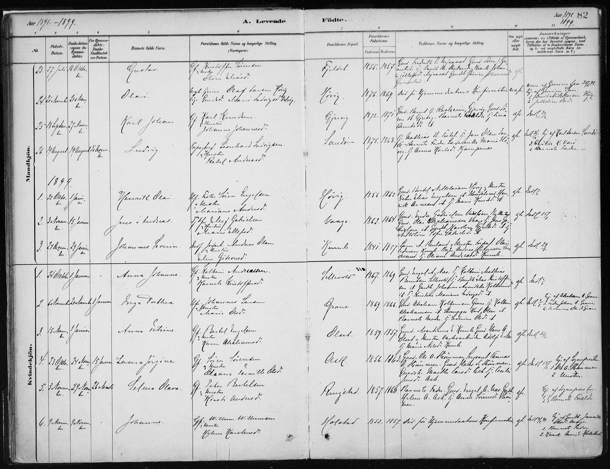 Askvoll sokneprestembete, SAB/A-79501/H/Haa/Haab/L0002: Parish register (official) no. B 2, 1879-1909, p. 82