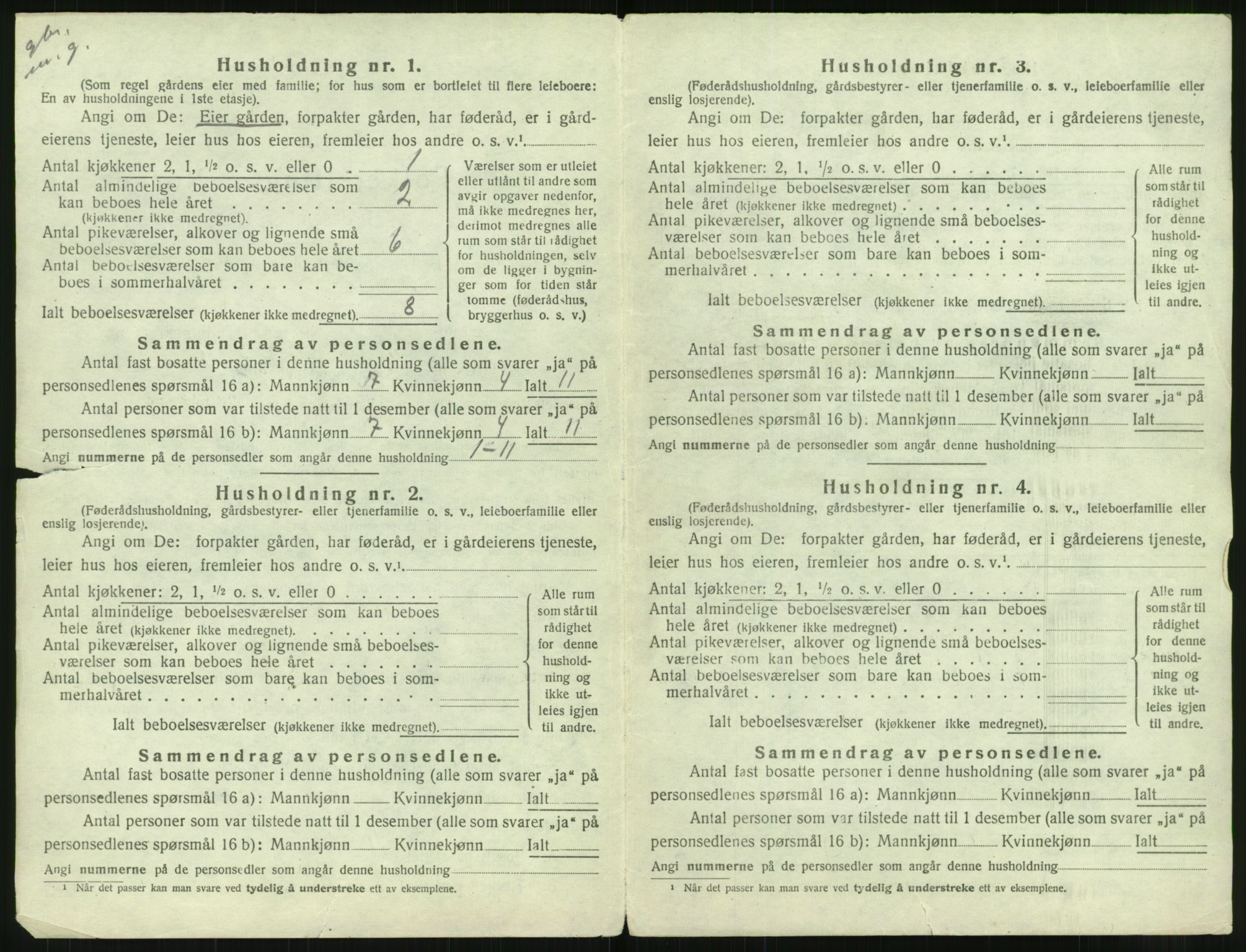 SAT, 1920 census for Flakstad, 1920, p. 28