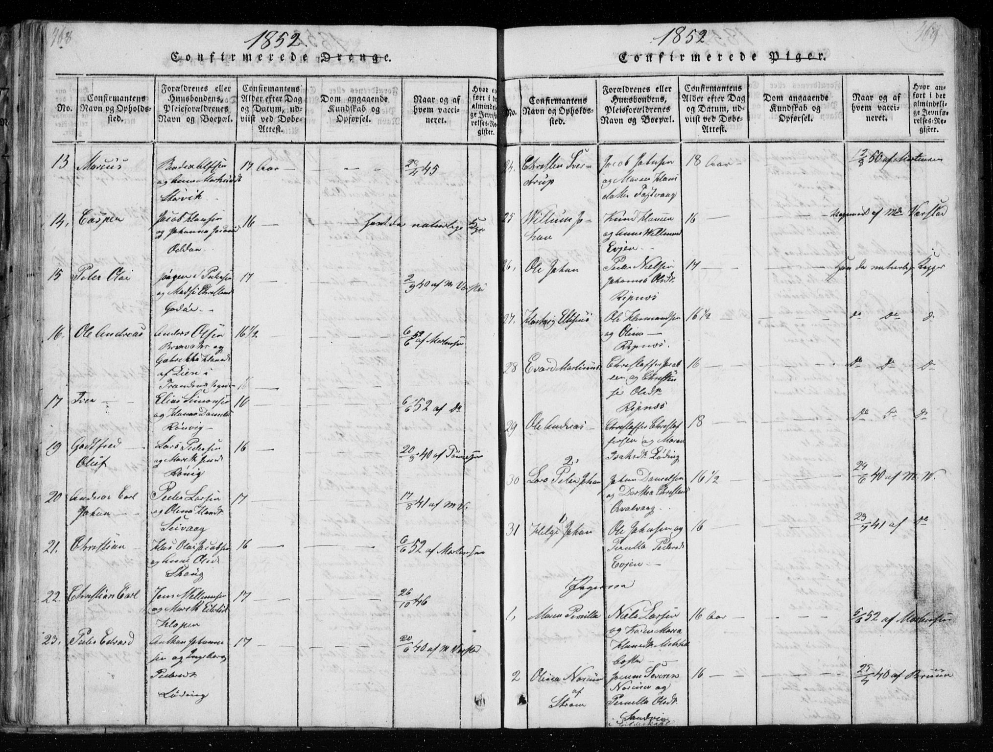 Ministerialprotokoller, klokkerbøker og fødselsregistre - Nordland, AV/SAT-A-1459/801/L0026: Parish register (copy) no. 801C01, 1820-1855, p. 468-469