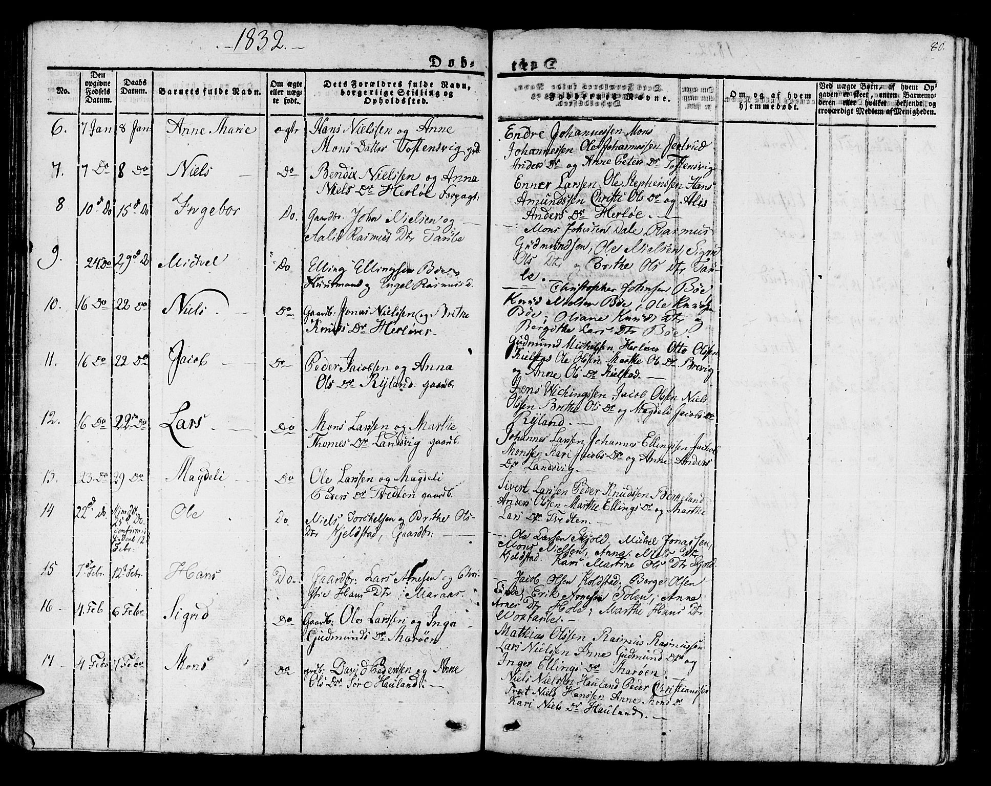 Manger sokneprestembete, SAB/A-76801/H/Haa: Parish register (official) no. A 4, 1824-1838, p. 80