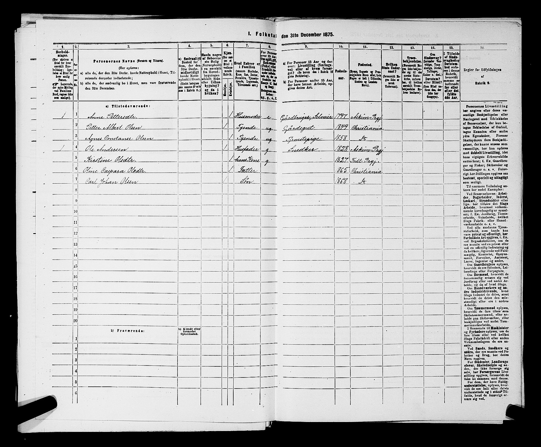 RA, 1875 census for 0124P Askim, 1875, p. 151