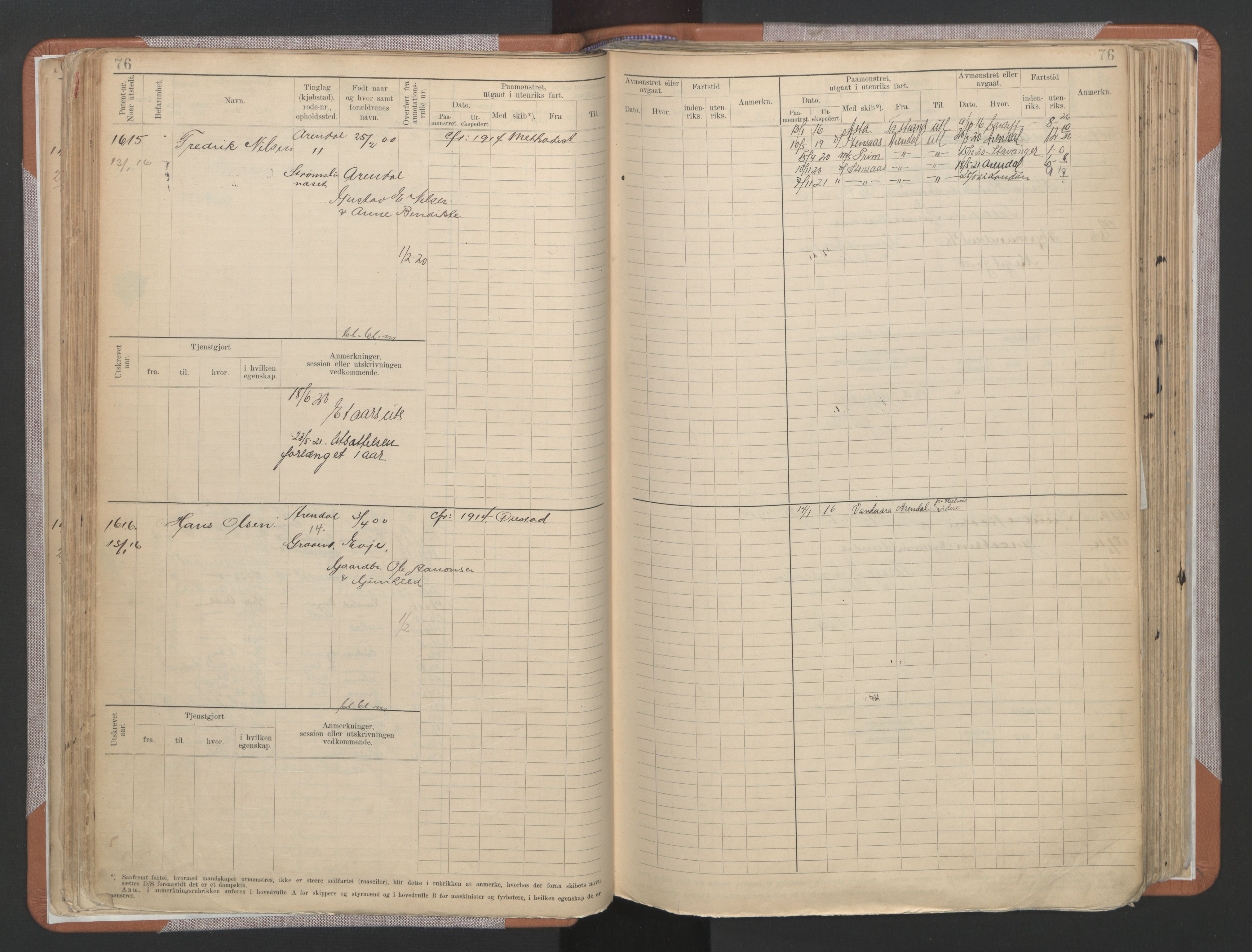 Arendal mønstringskrets, AV/SAK-2031-0012/F/Fb/L0022: Hovedrulle A nr 1466-2242, S-20, 1914-1930, p. 81