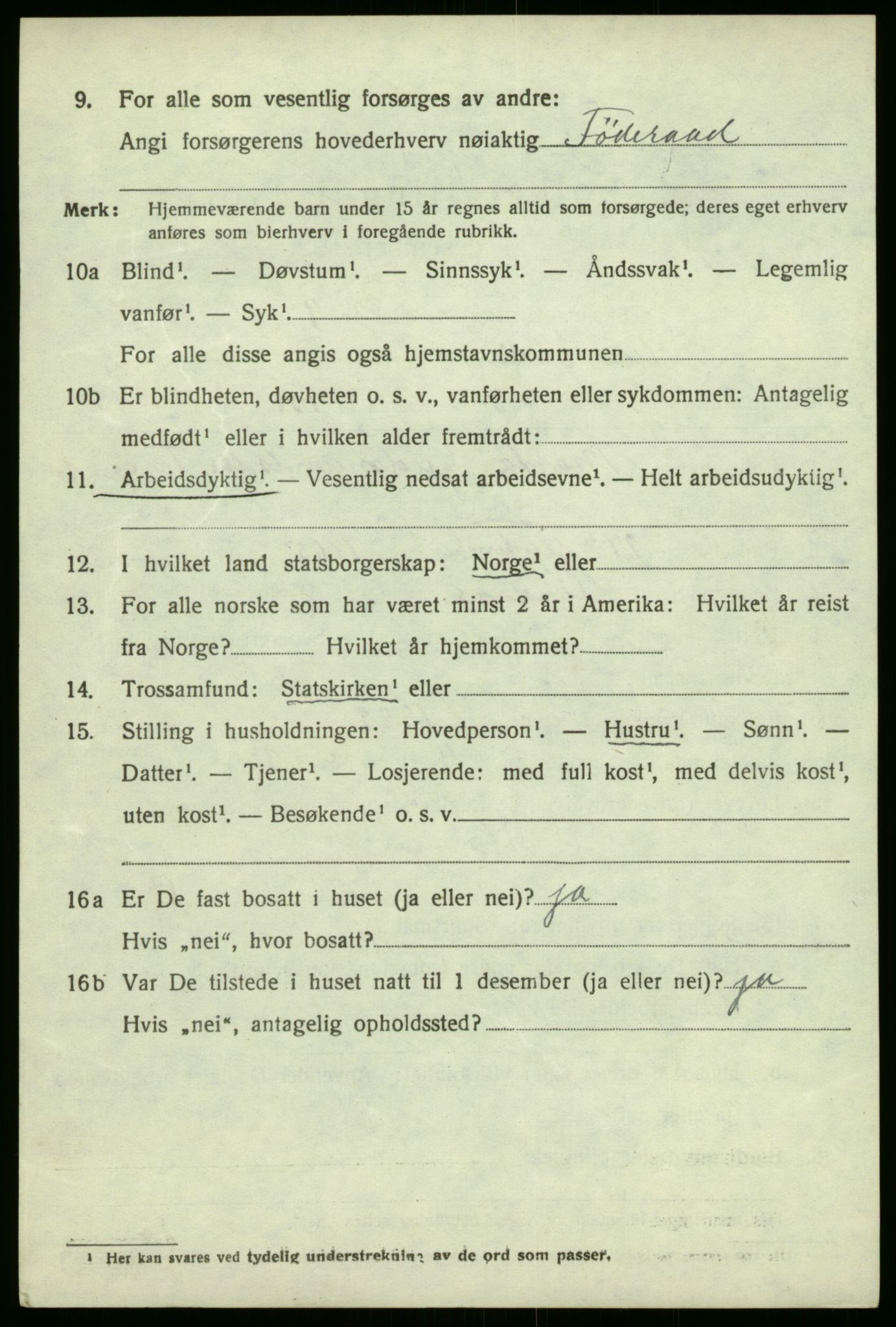 SAB, 1920 census for Austrheim, 1920, p. 1353
