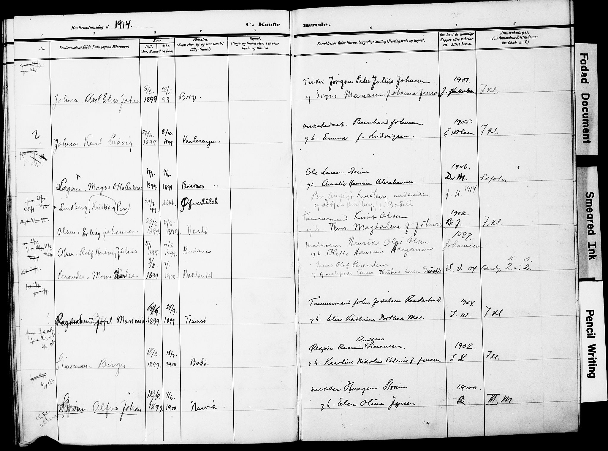 Ministerialprotokoller, klokkerbøker og fødselsregistre - Nordland, AV/SAT-A-1459/871/L0987: Parish register (official) no. 871A03, 1909-1914