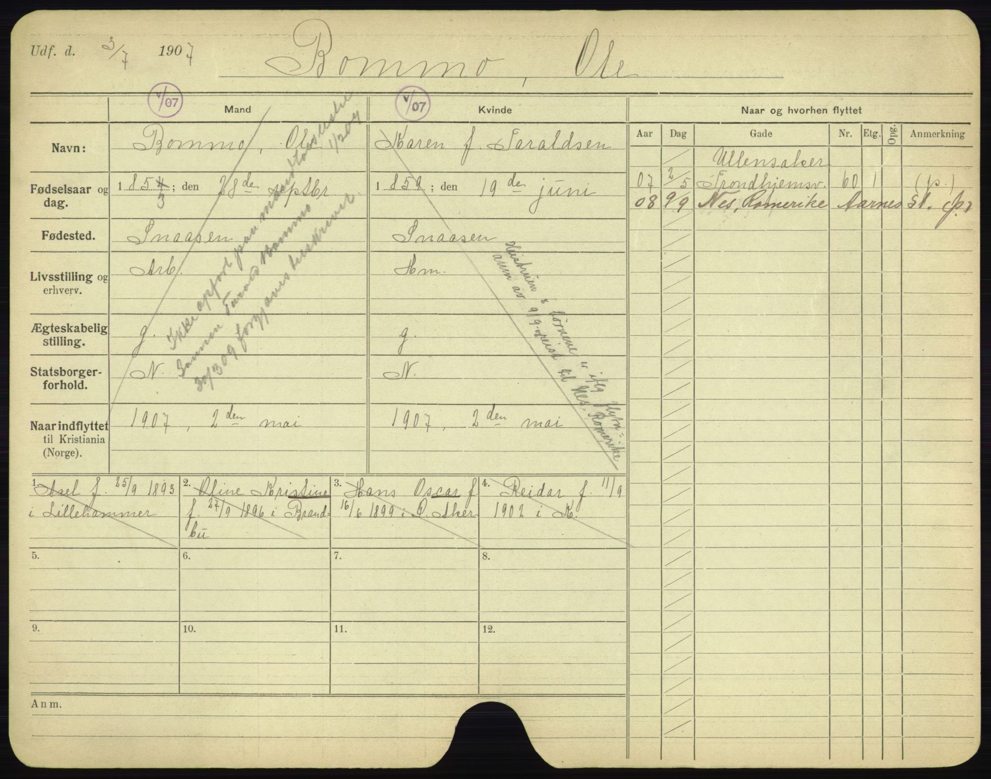 Oslo folkeregister, Registerkort, AV/SAO-A-11715/F/Fa/Fac/L0002: Menn, 1906-1914, p. 102a