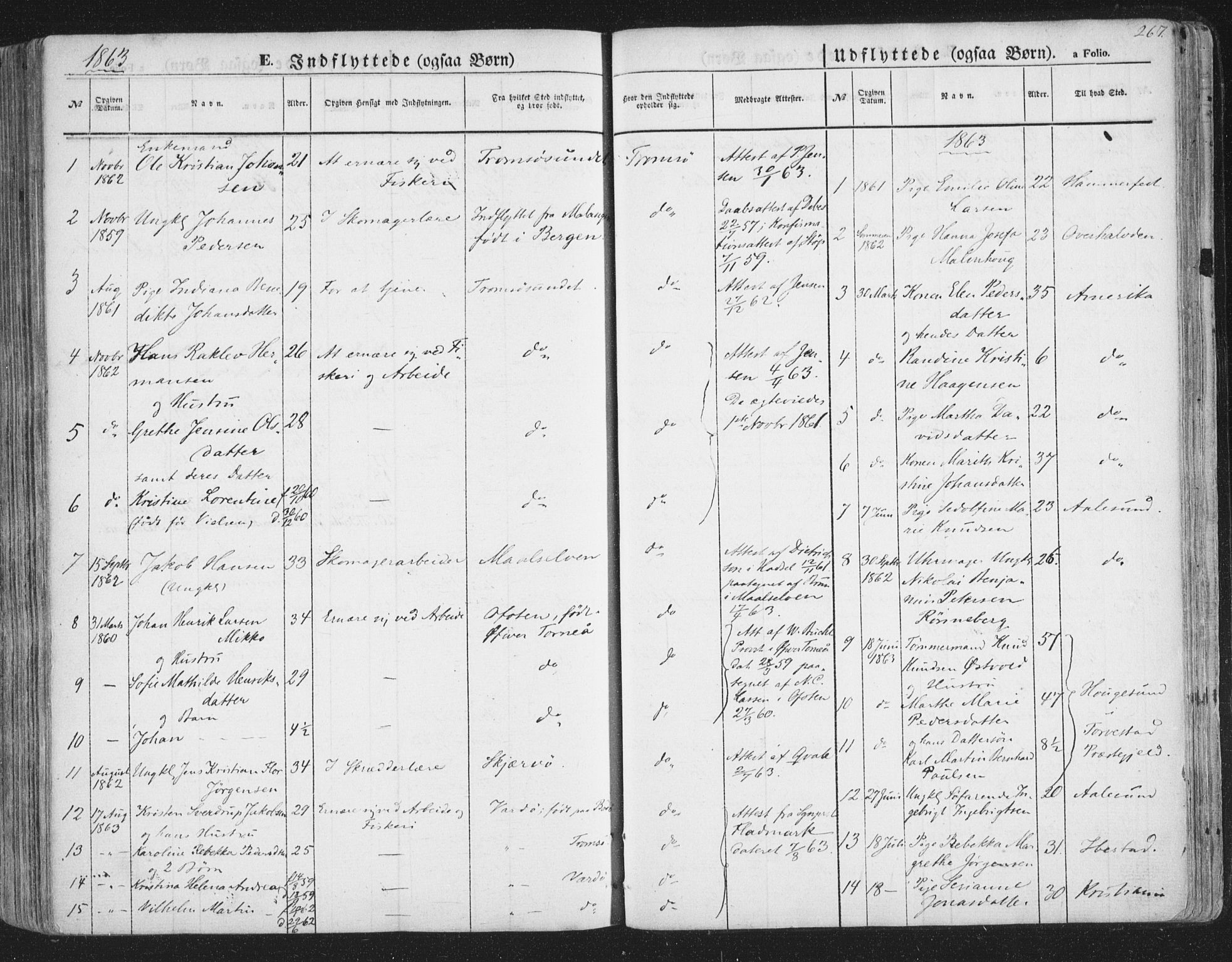 Tromsø sokneprestkontor/stiftsprosti/domprosti, SATØ/S-1343/G/Ga/L0011kirke: Parish register (official) no. 11, 1856-1865, p. 267