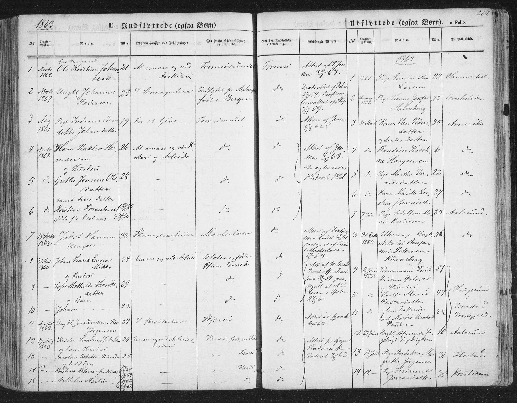 Tromsø sokneprestkontor/stiftsprosti/domprosti, AV/SATØ-S-1343/G/Ga/L0011kirke: Parish register (official) no. 11, 1856-1865, p. 267