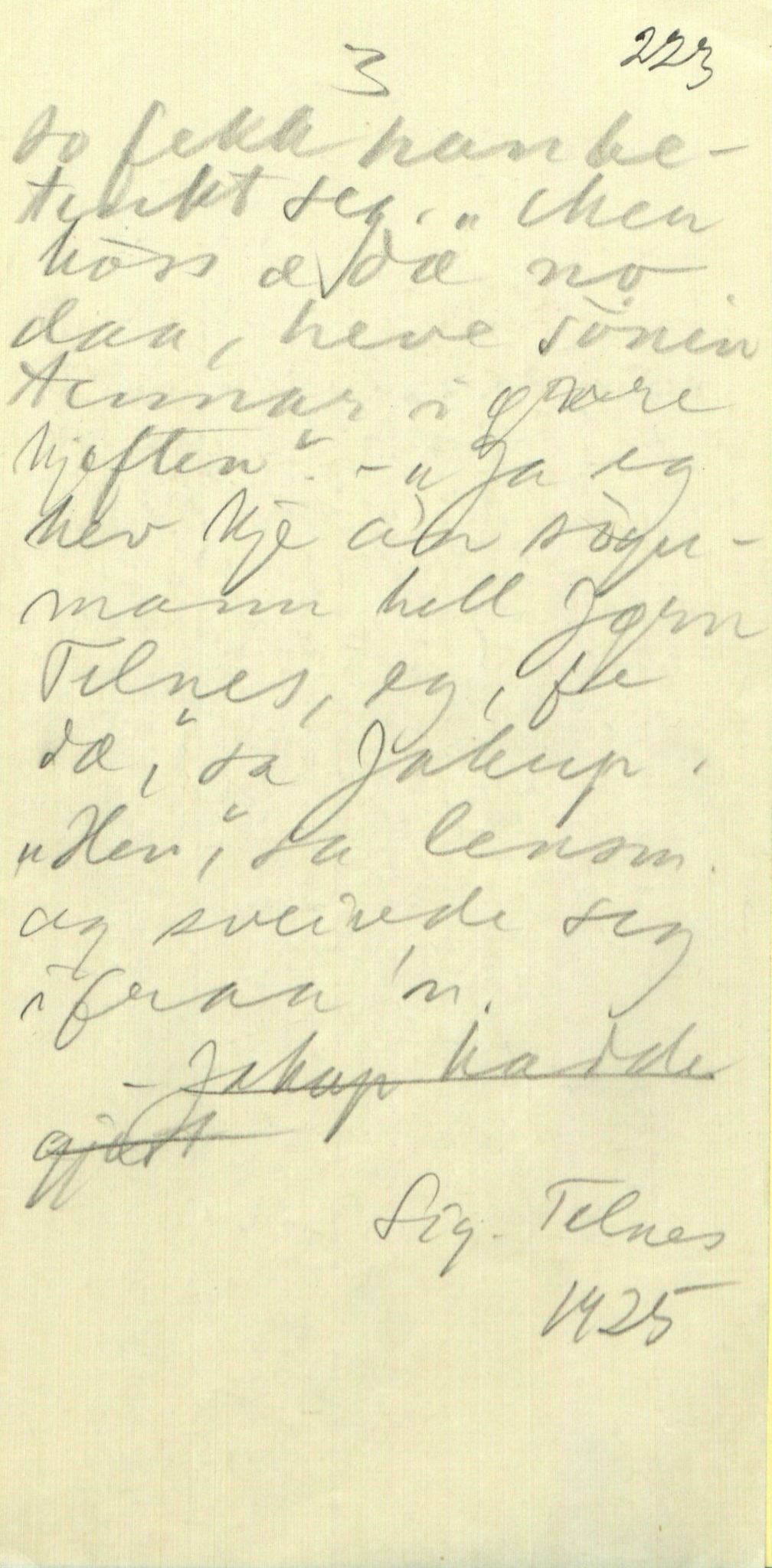 Rikard Berge, TEMU/TGM-A-1003/F/L0009/0003: 341-356 / 343 Mest brev, litt tradisjon, 1902-1925, p. 223