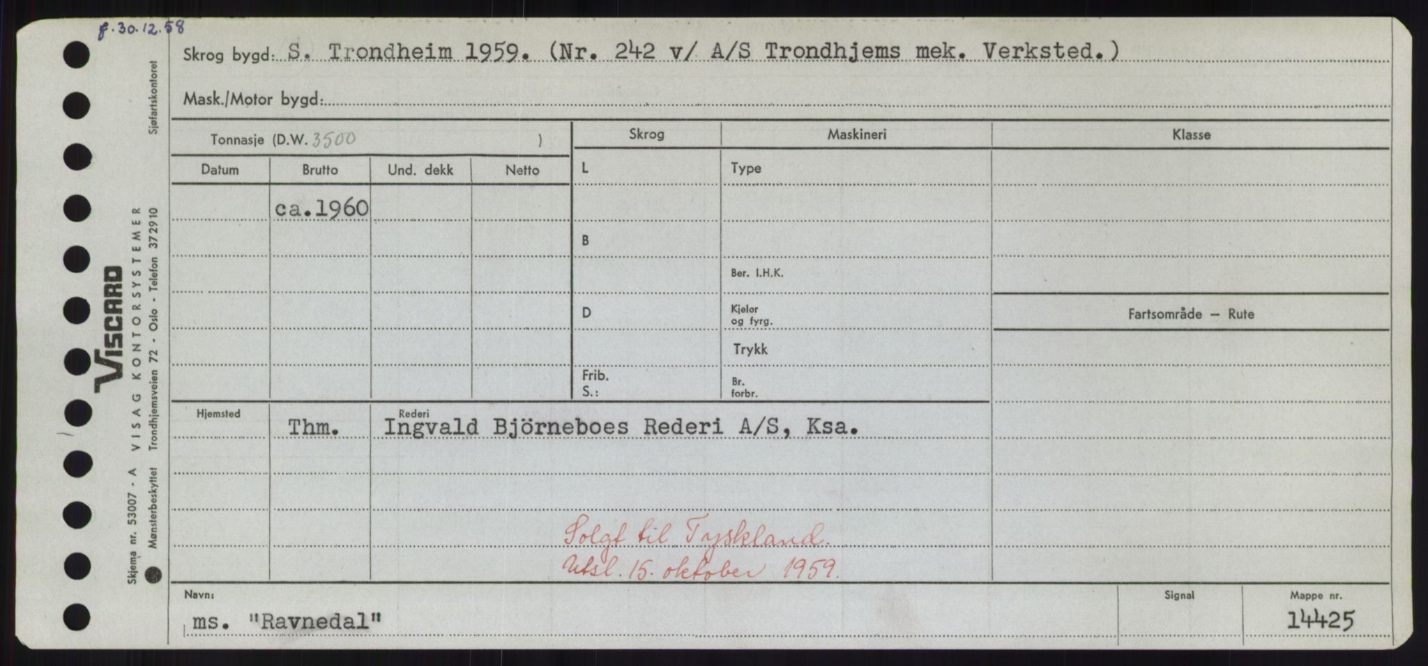 Sjøfartsdirektoratet med forløpere, Skipsmålingen, RA/S-1627/H/Hd/L0030: Fartøy, Q-Riv, p. 277