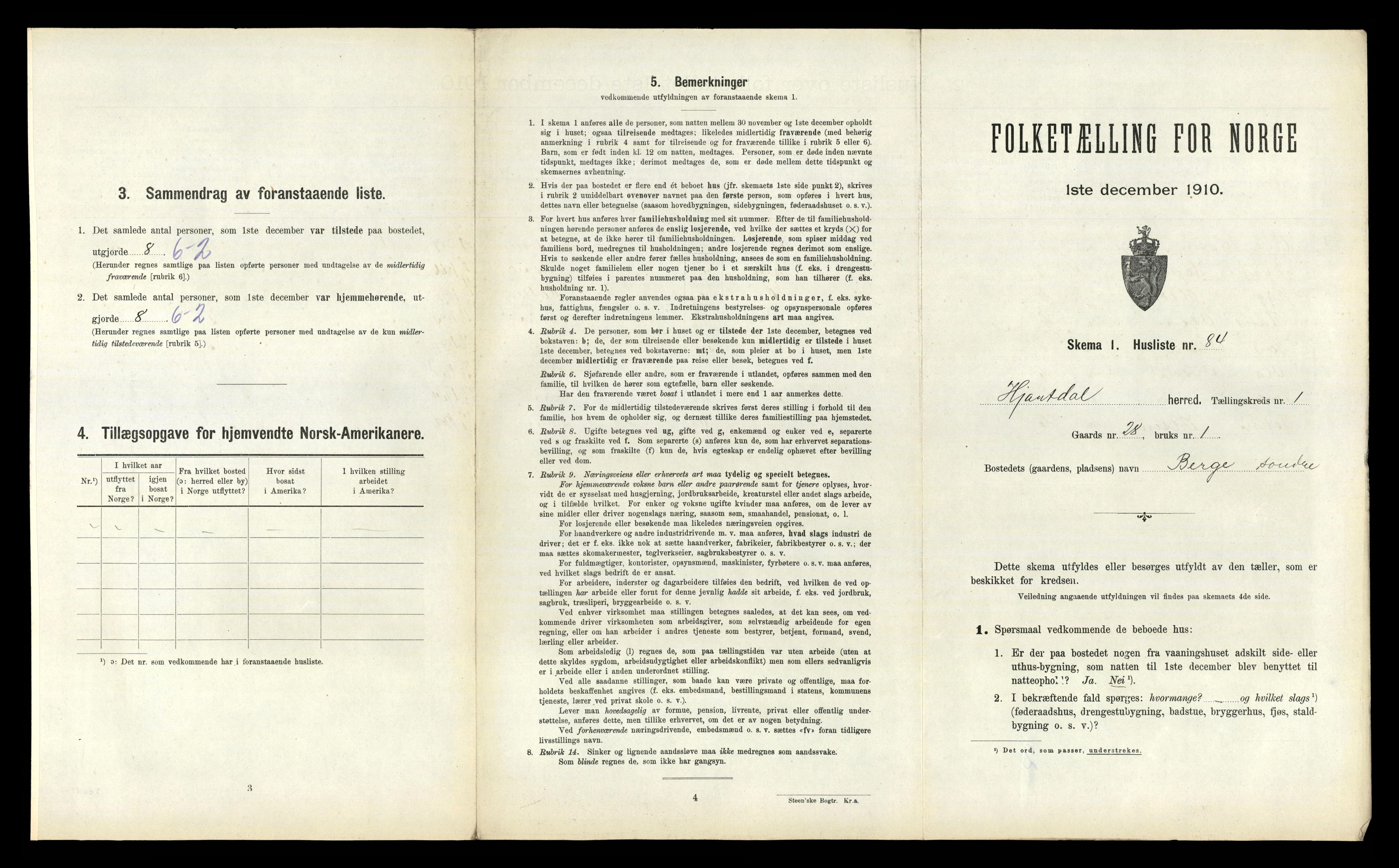 RA, 1910 census for Hjartdal, 1910, p. 202