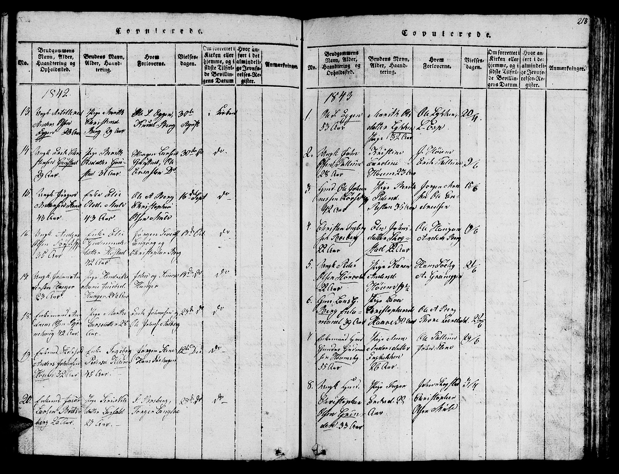 Ministerialprotokoller, klokkerbøker og fødselsregistre - Sør-Trøndelag, SAT/A-1456/612/L0385: Parish register (copy) no. 612C01, 1816-1845, p. 218